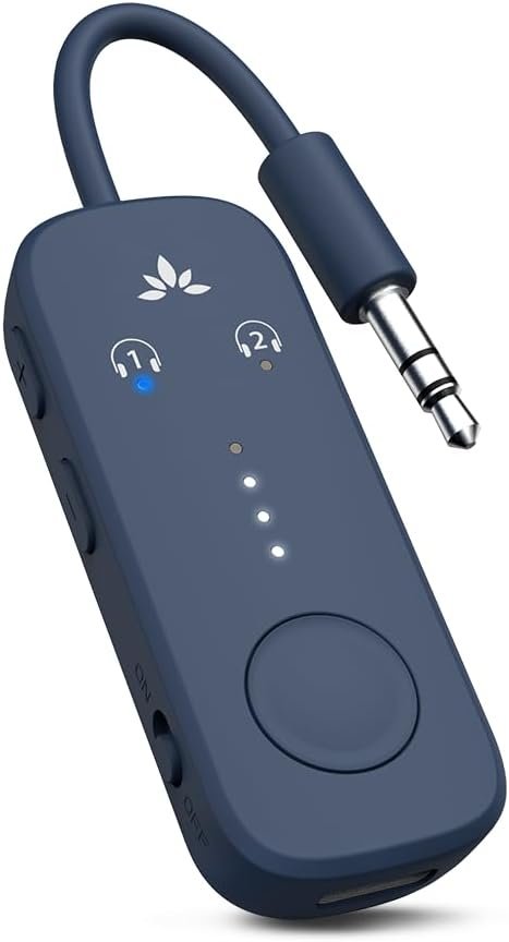 Avantree Relay – Airplane Bluetooth Adapter for 2 AirPods or Headphones