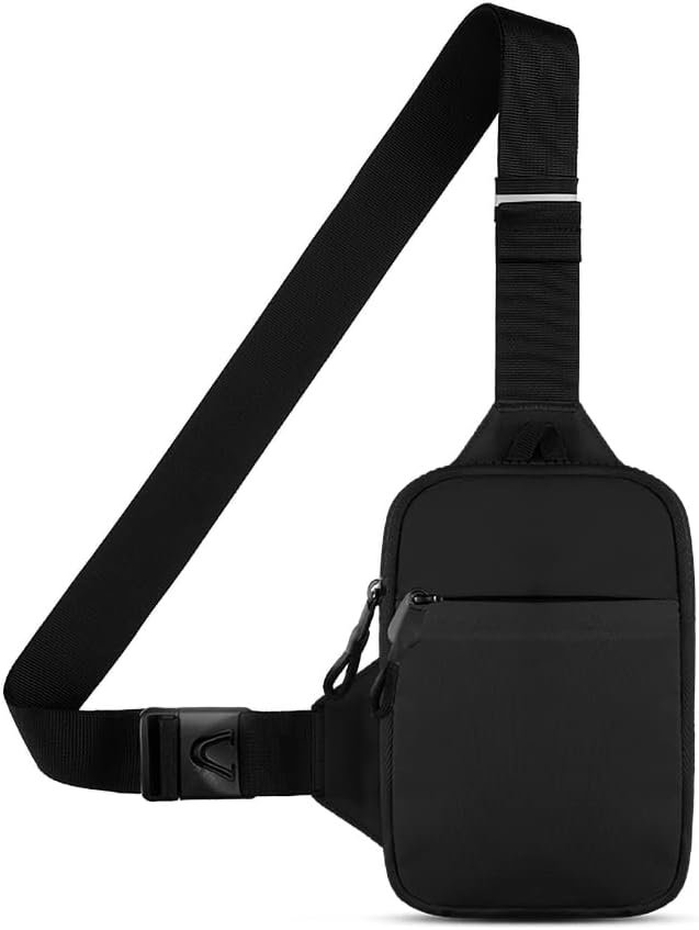 Simptech Mini Crossbody Sling Bag – Water-Resistant Dual Pocket Chest Pack – Lightweight Fanny Pack for Running, Travel & Everyday Workout