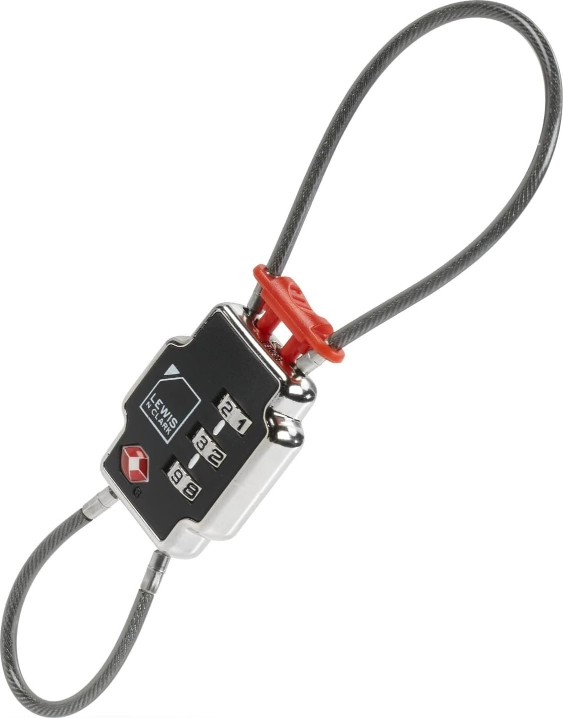 Lewis N Clark Triple Security Lock: TSA Luggage Locks for Suitcases, Carry On, Laptop Bag & More, Set Combination Lock to Create Secure Padlock for Travel, Vacation, Business, or Backpacking, 1 Pack