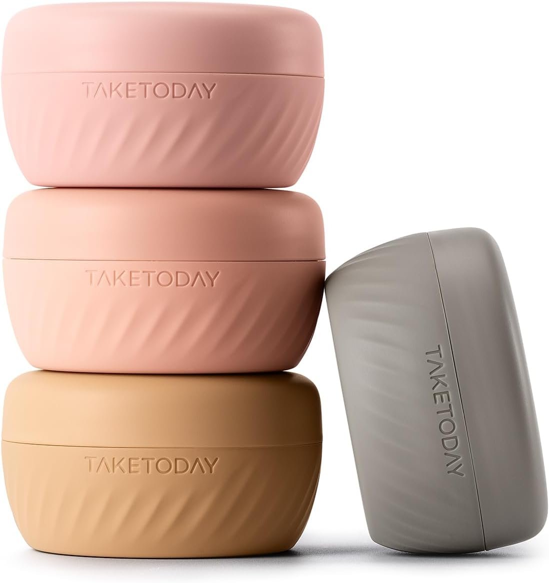 TakeToday Travel Containers for Toiletries, 2oz, 4 Pack, Apricot
