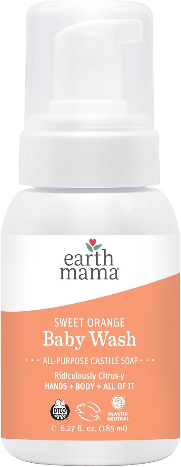 Earth Mama – Sweet Orange Baby Liquid Wash Foaming Soap – 6.27 fl oz