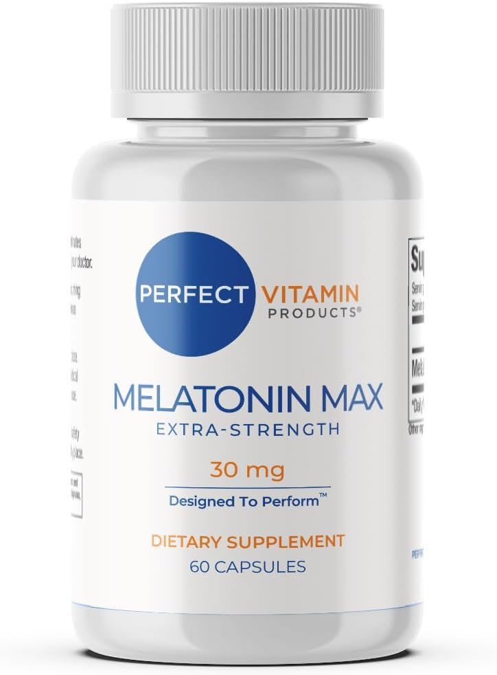 Melatonin 30mg MAX High Dose Extra Strength Sleep Aid Vegan (60 Capsules)