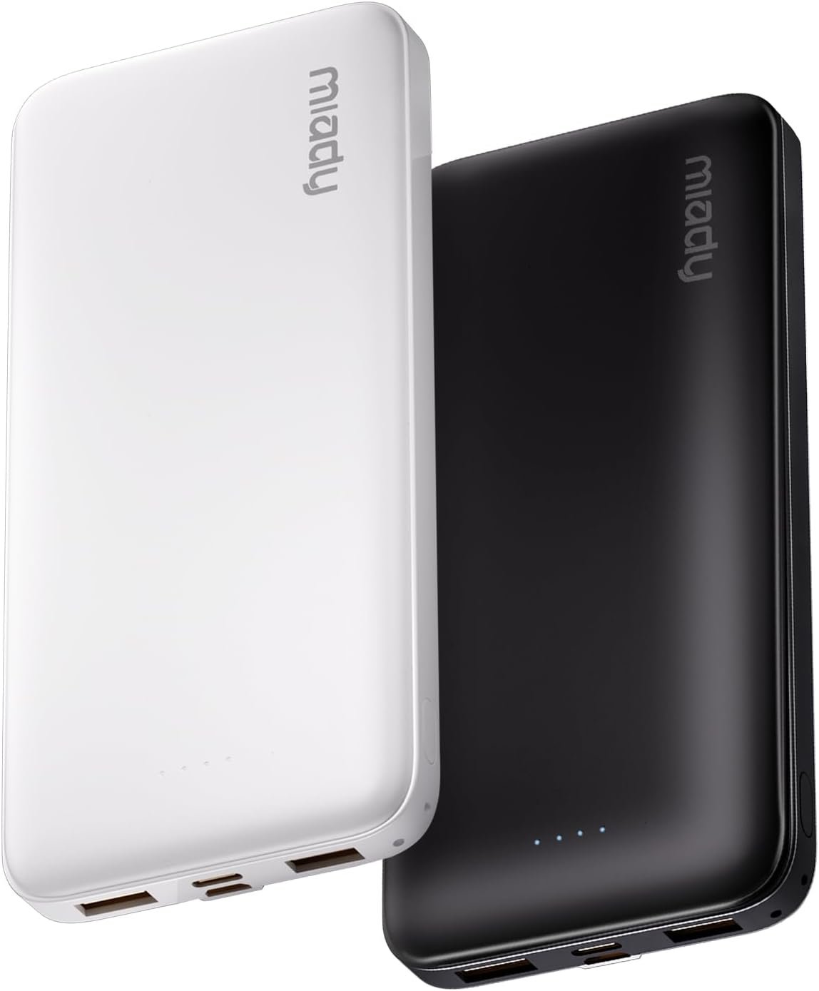 Miady 2-Pack Portable Charger, Slim 10000mAh Power Bank Travel Battery Pack