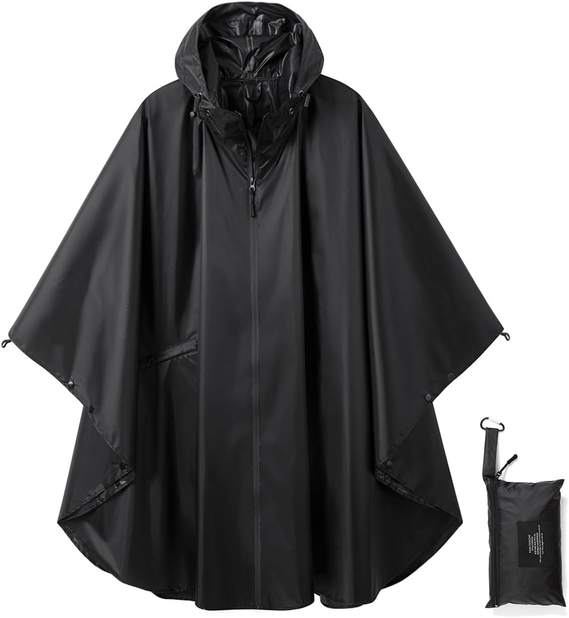 Rain Poncho Jacket Coat Hooded Zipper Style for Women/Men/Adult with Pocket