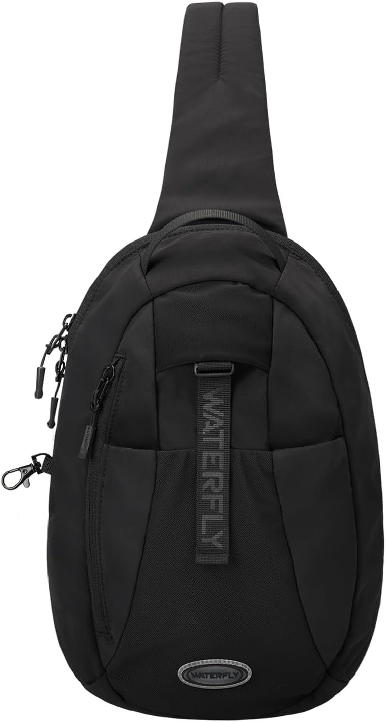 WATERFLY Small Crossbody Sling Backpack: RFID Blocking Anti Theft Sling Bag Travel Daypack Man Woman