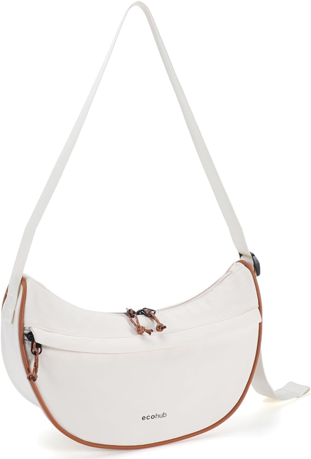 ECOHUB Anti Theft Crossbody Bag for Women & Men, Lightweight Nylon Crescent Shoulder Bag with RFID Pocket, Adjustable Strap