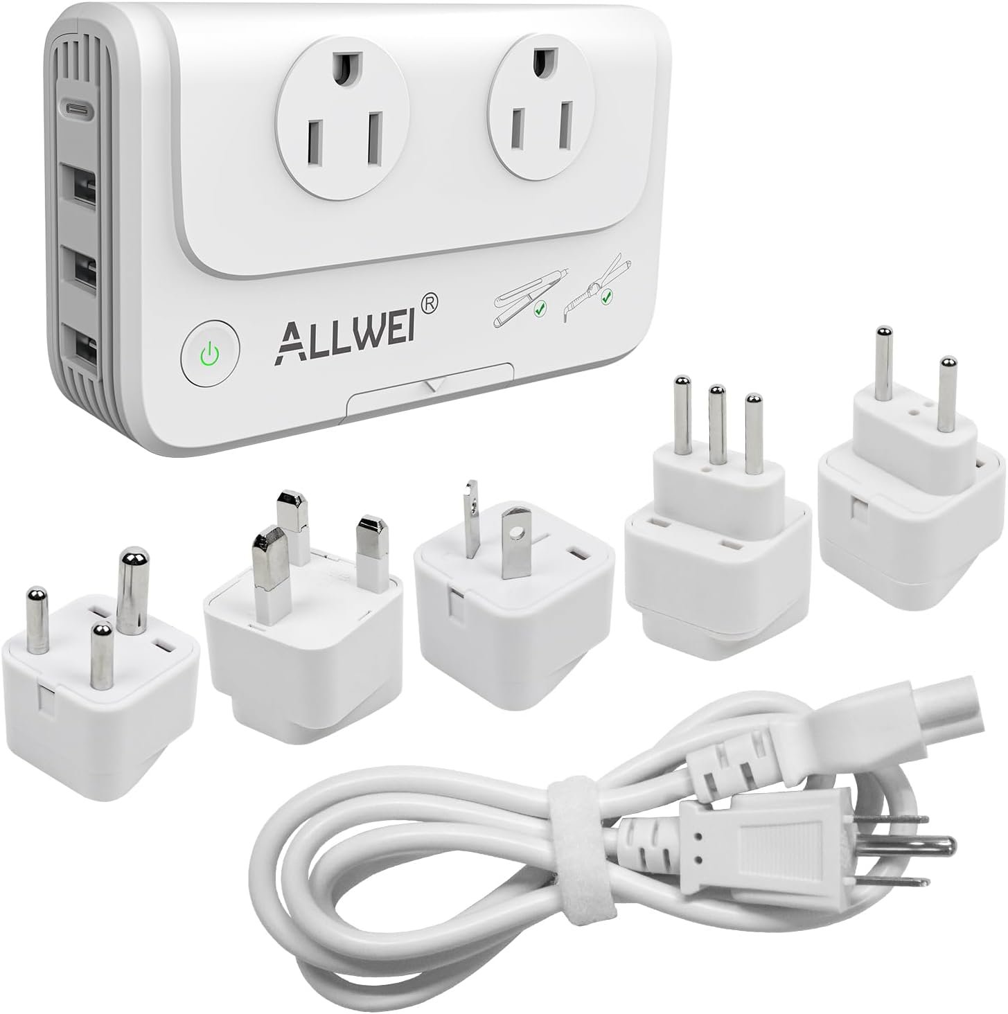ALLWEI International Travel Adapter 220V to 110V Power Voltage Converter
