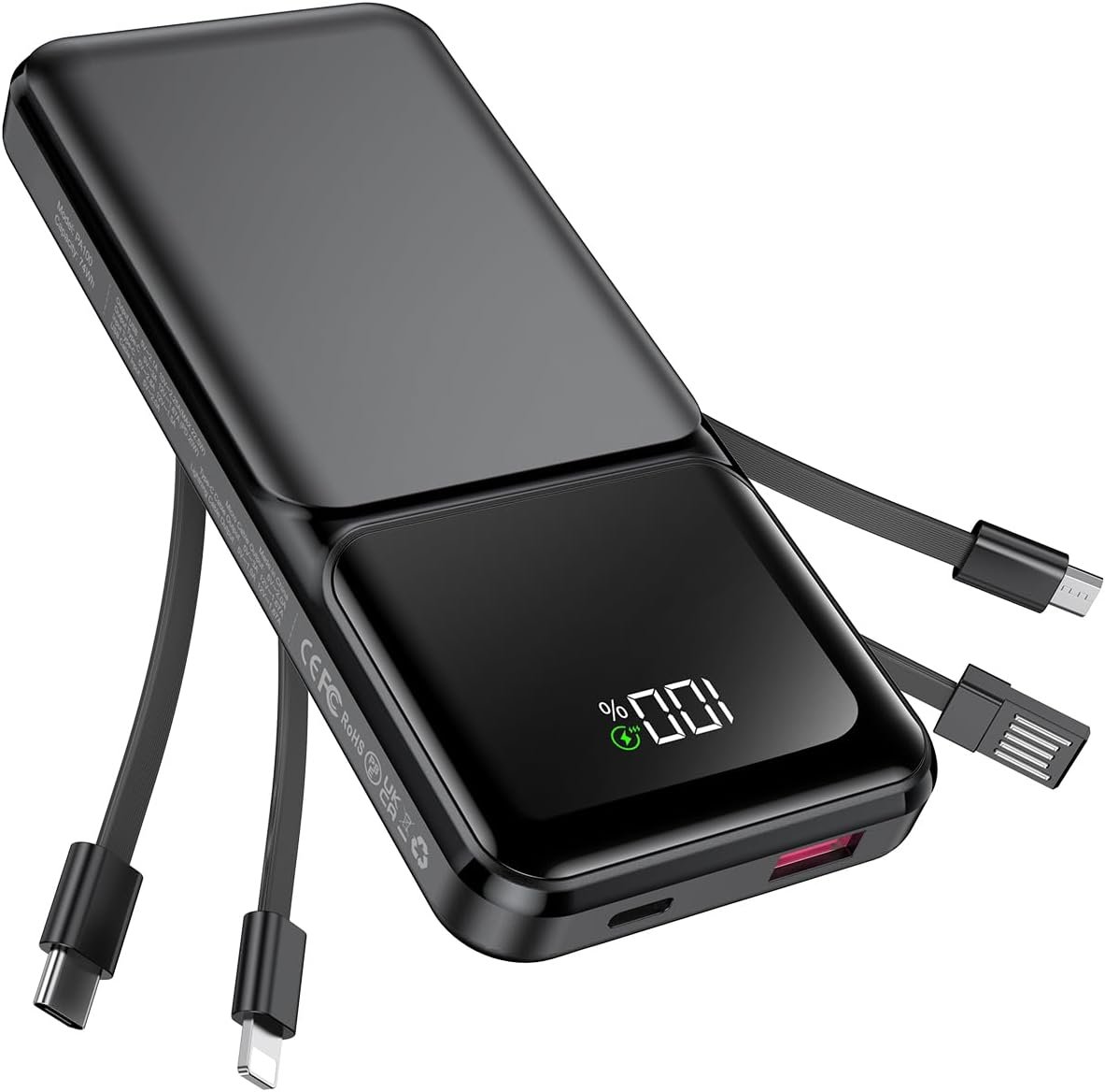 RONEGN Portable Charger with Built in Cable 20000mAh Fast Charging