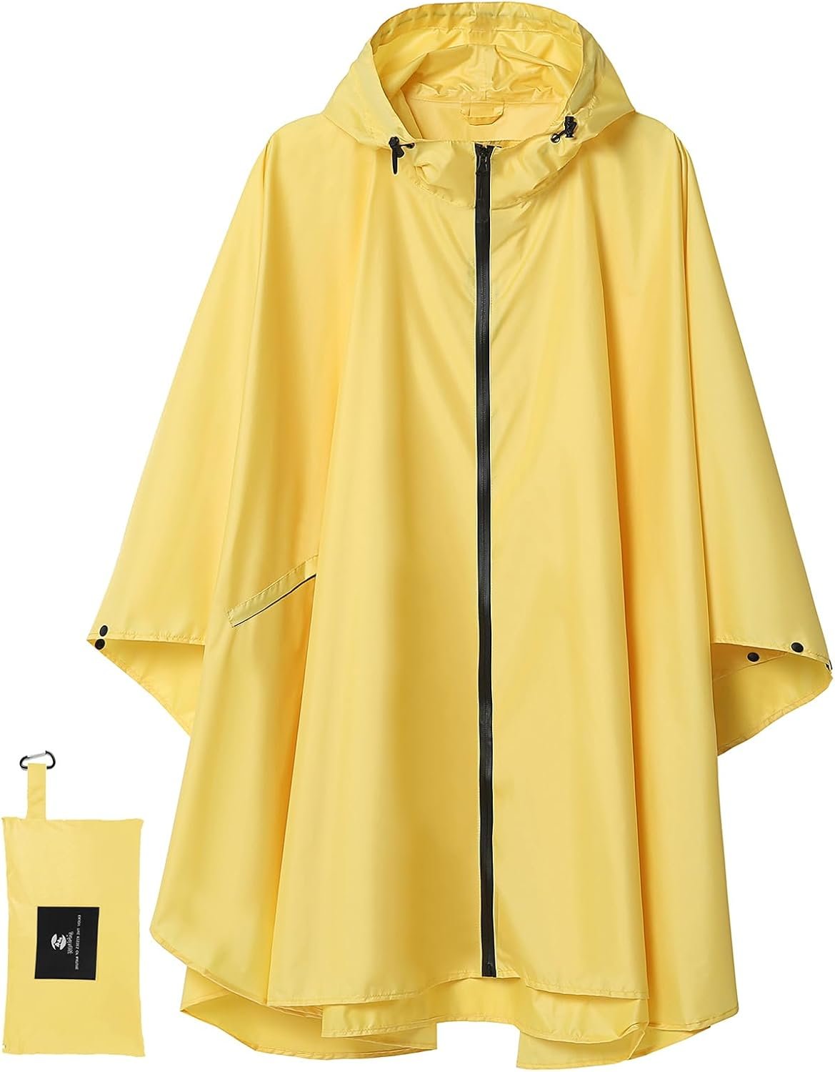 SaphiRose Adult Rain Poncho Waterproof Hooded Zipper Raincoat with Pockets