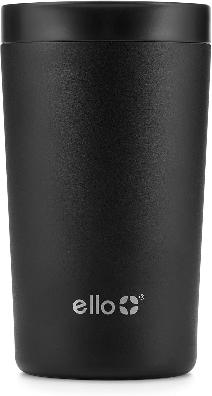 Ello Jones 11oz Insulated Stainless Steel Leakproof Travel Mug, Black