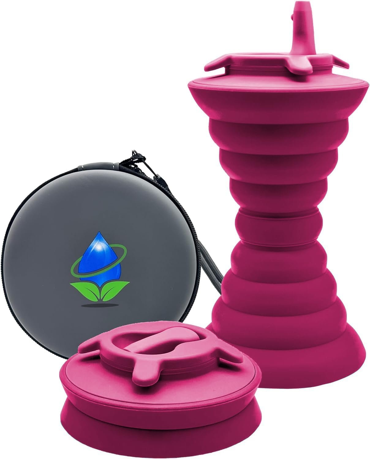 The Pocket Bidet® Bundle: Portable Travel Bidet with Zip Case & Adjustable Neck Strap. Collapsible Design, Easy to Spray, Flying Saucer Bidet for Men & Women, Fits in a Purse or Bag (Pink, 500 ml)
