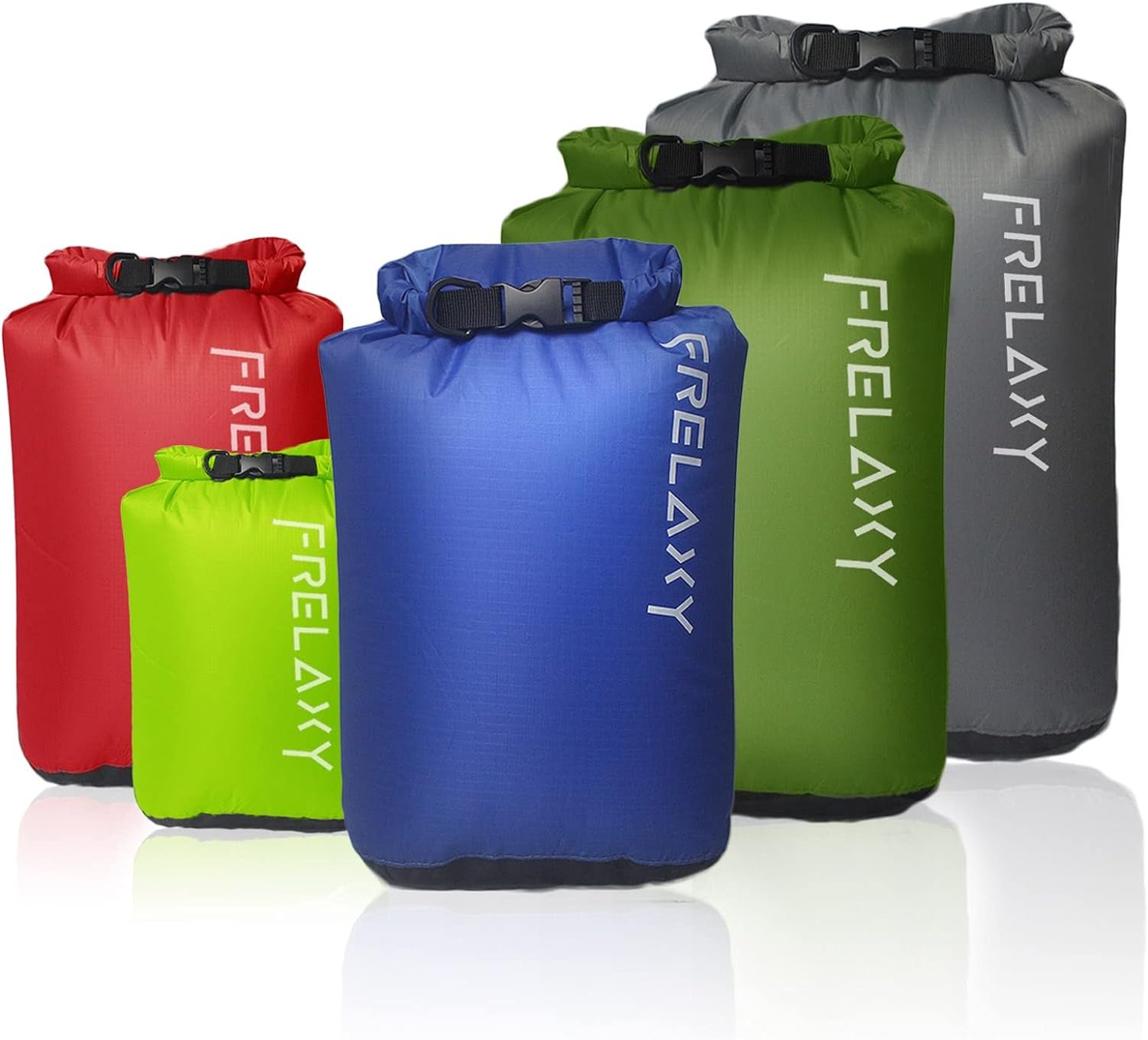 Frelaxy Dry Bag 5 Pack, Ultralight Waterproof Dry Sack for Outdoor Use