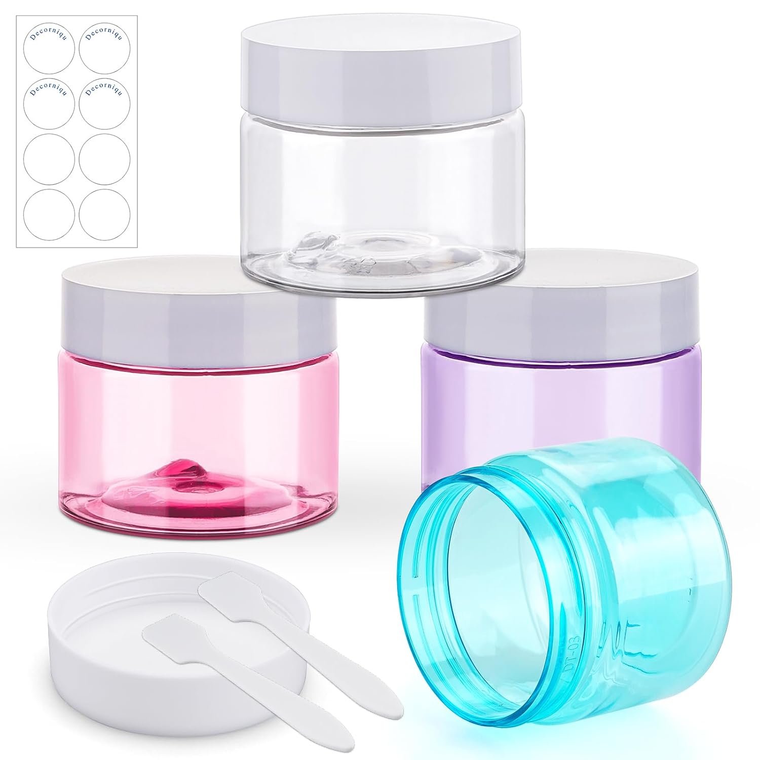 2oz Travel Containers for Toiletries Plastic Cream Jars, 4 Pack