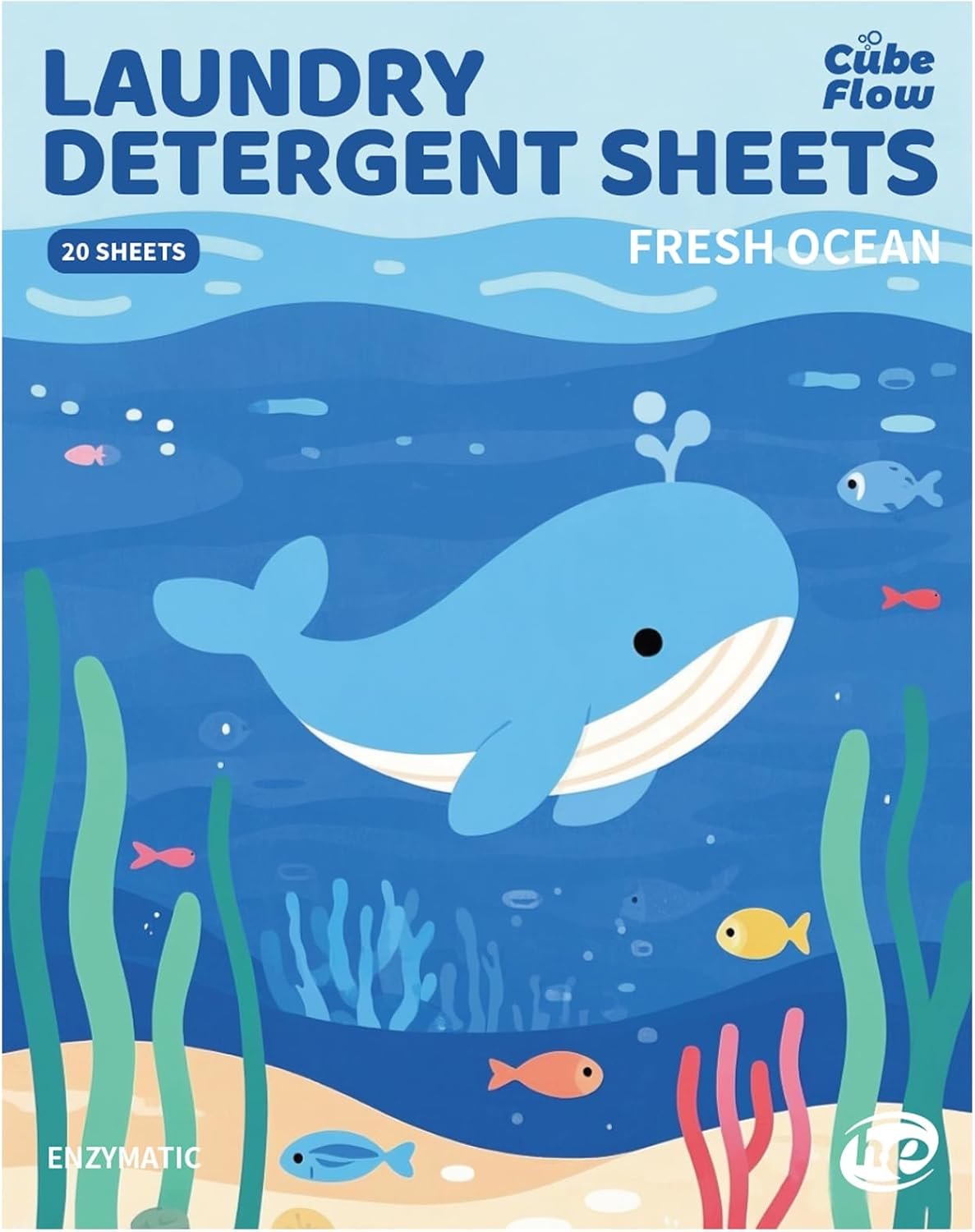 Laundry Detergent Sheets, Fresh Ocean Scent – 40 Loads | Plastic-Free, Eco Friendly Sheets | Pre-Measured, Liquidless for Deep Clean | Hypoallergenic, Travel Laundry Soap Strips