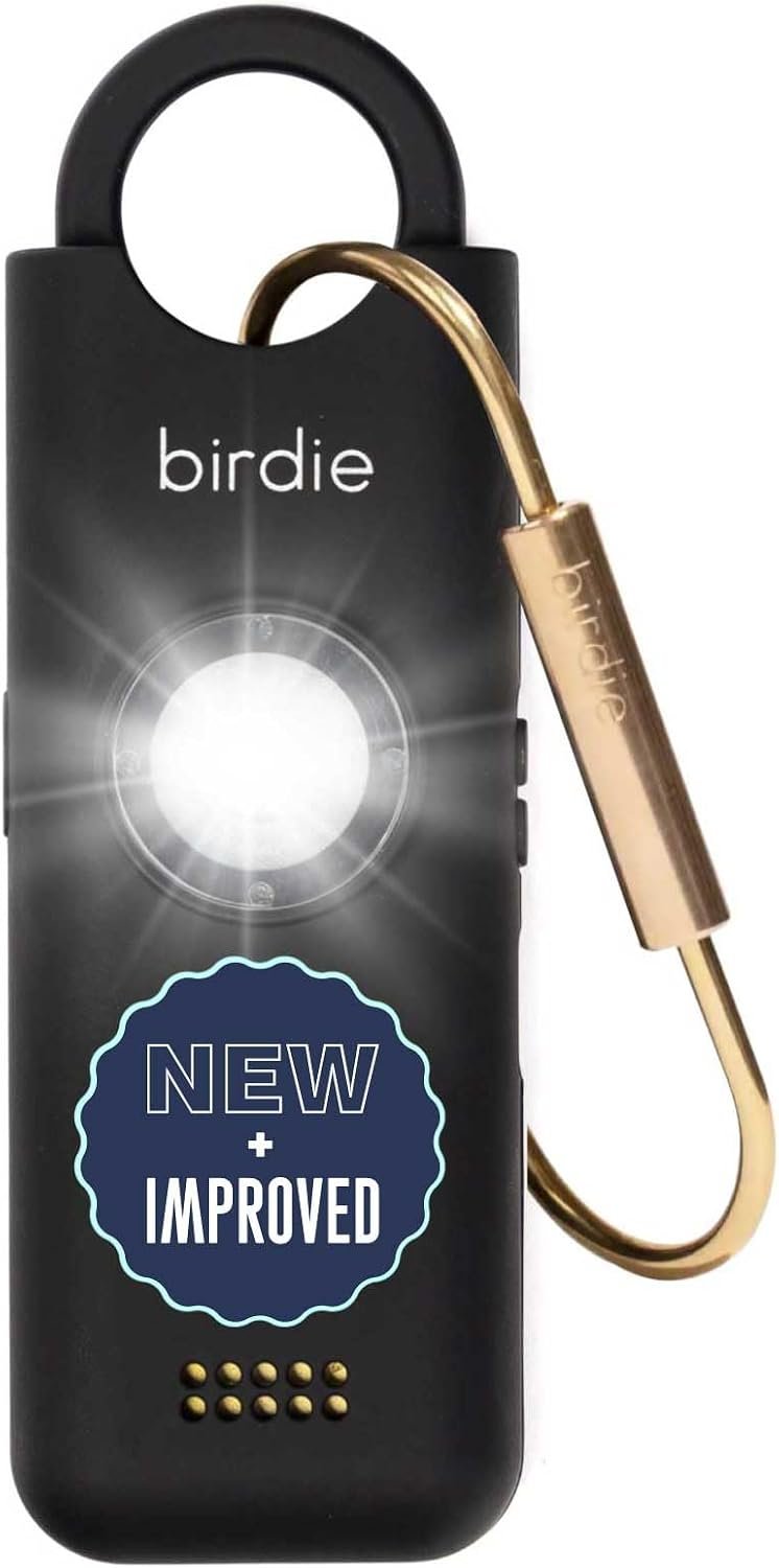 She’s Birdie 3.0 New Version – The Original Personal Safety Alarm for Women by Women–Loud Siren, Flash Light and Rechargeable Battery in a Variety of Colors (Charcoal Black)