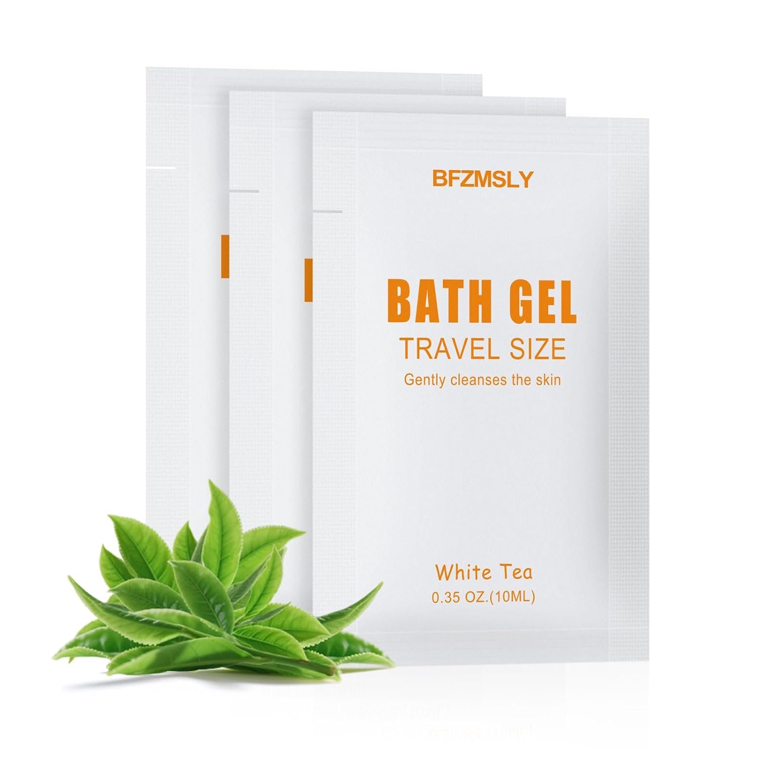 30 Pack Travel Size Body Wash Packets Bulk, 0.35oz, White Tea Scent