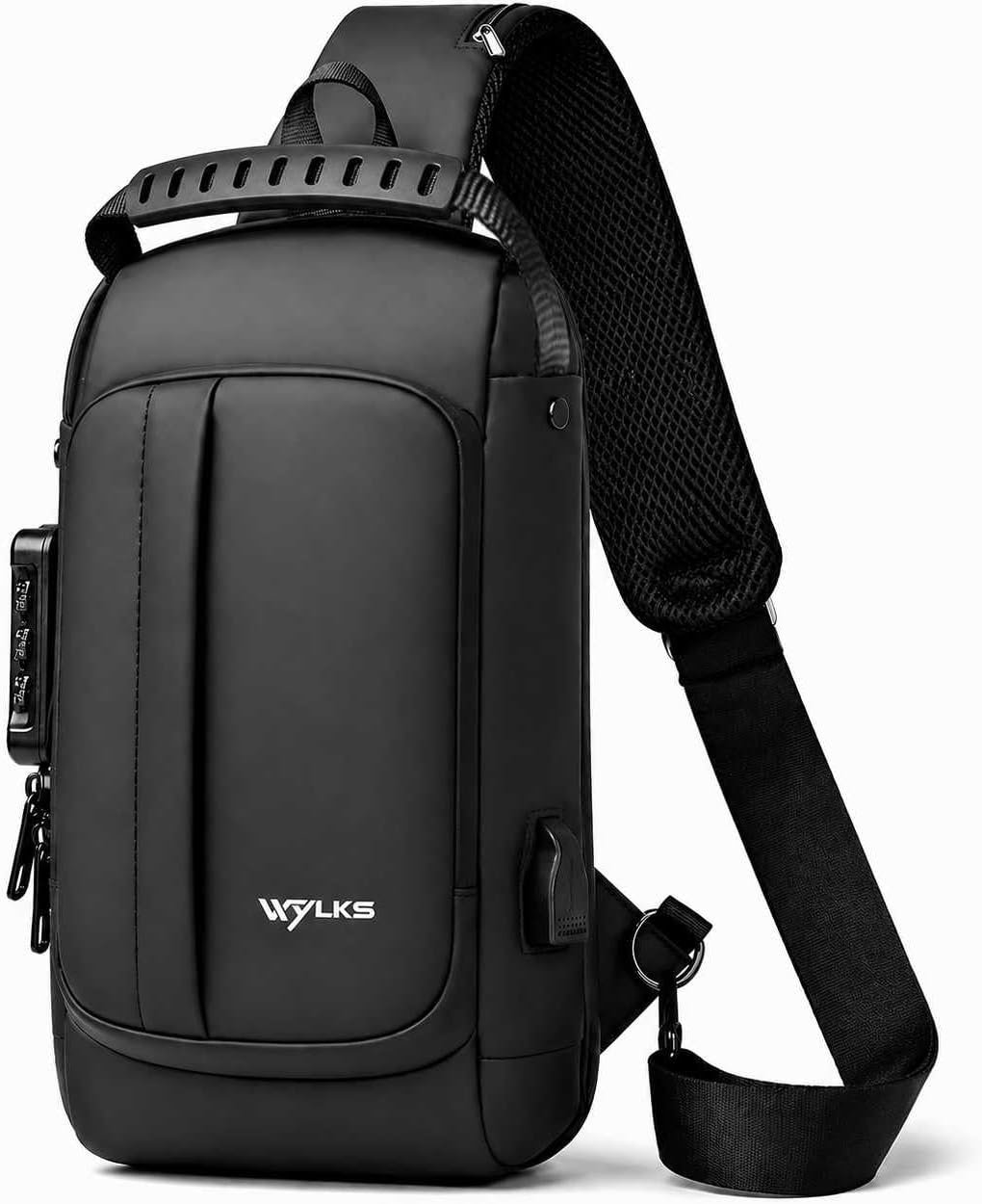 Anti Theft Sling Bag – RFID Blocking Travel Crossbody for Women Men, Slash Resistant Gym Backpack, Water Resistant Lightweight Secure Shoulder Bag with Locking Zipper & Reversible Strap