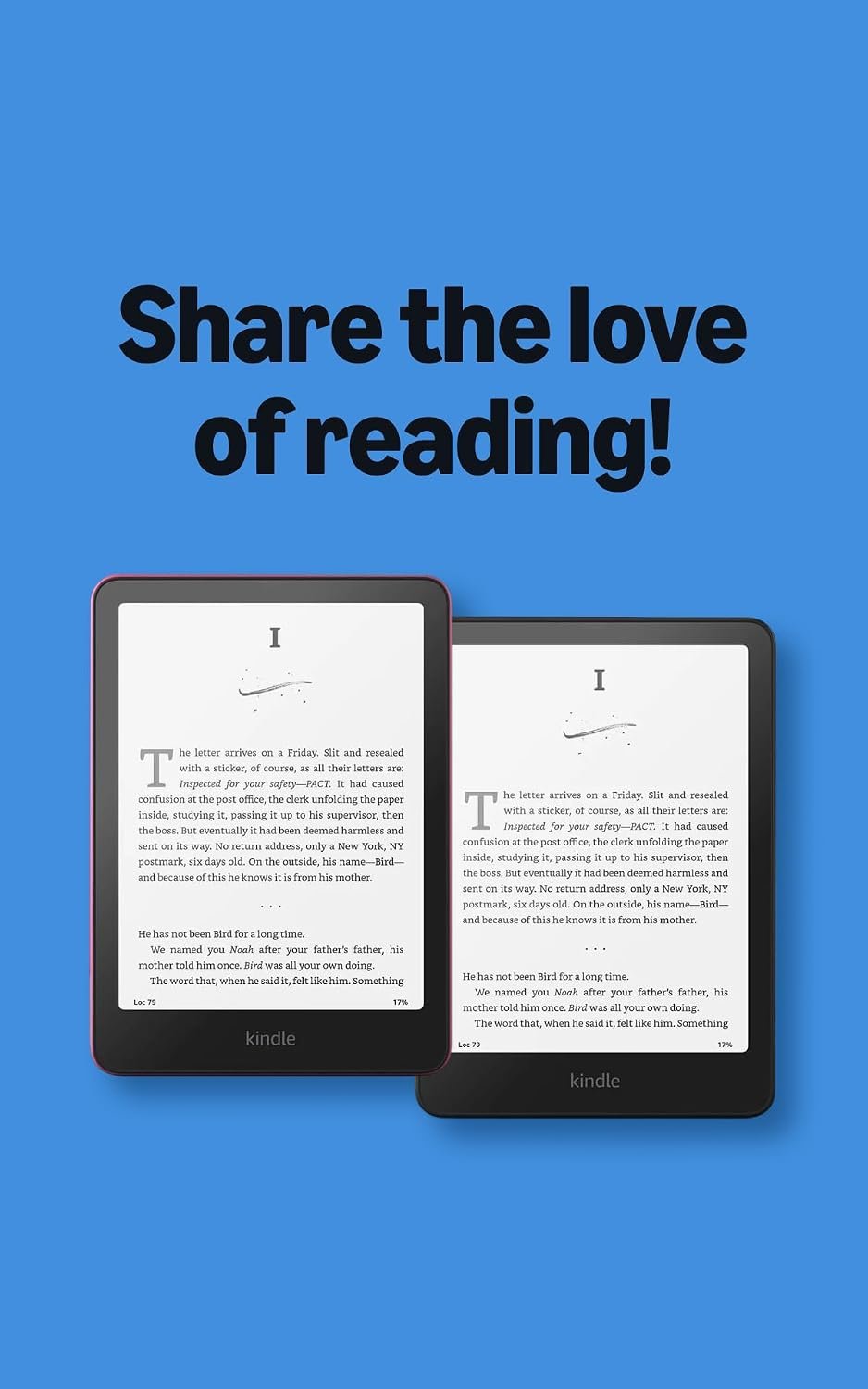 Amazon Kindle Paperwhite 16GB | Share the Love 2-pack Bundle | Black and Raspberry