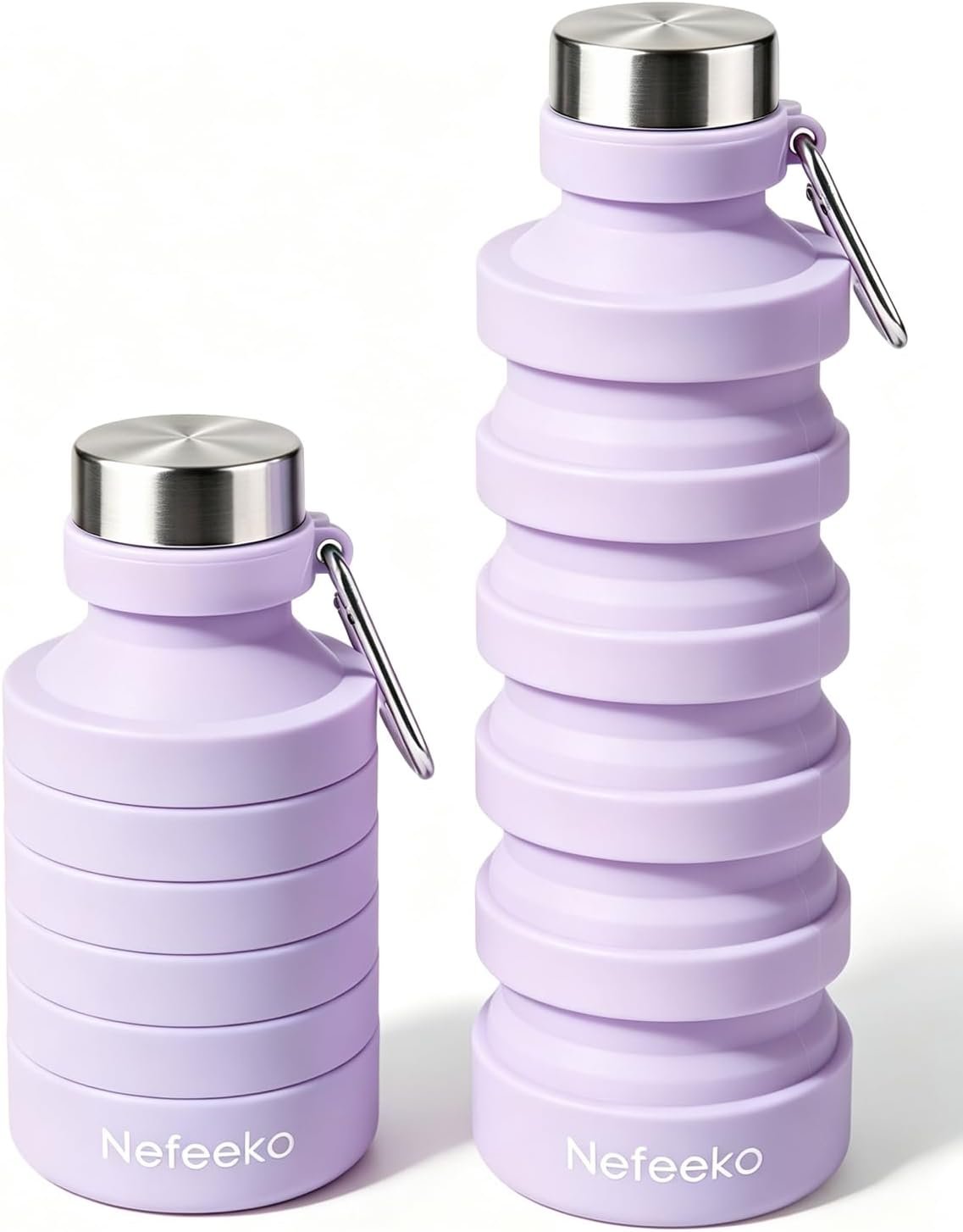 Nefeeko Collapsible Water Bottle, Reuseable BPA Free Silicone Water Bottles
