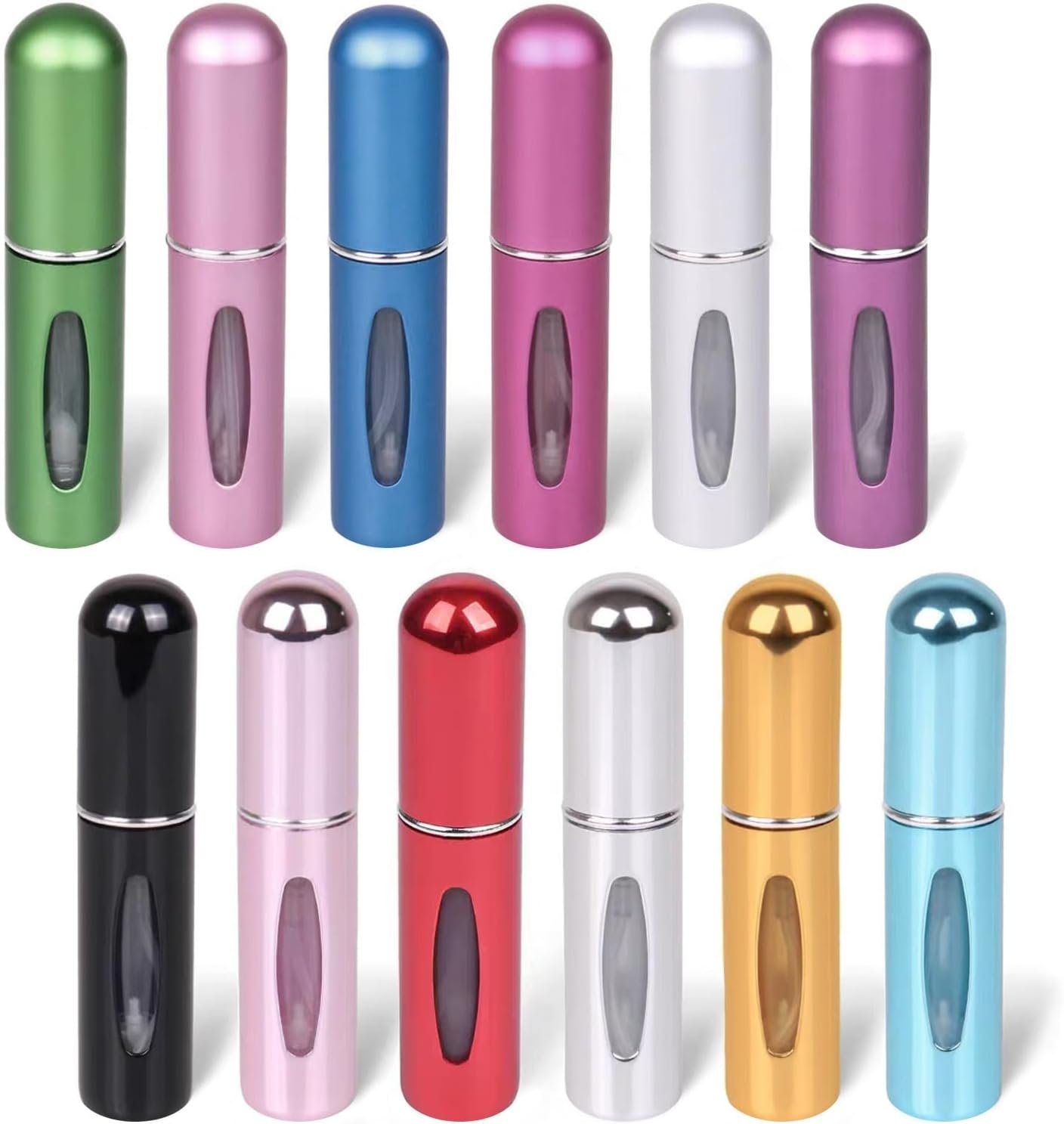 12 PCS Travel Refillable Perfume Atomizer Bottles,5ml Mini Portable Spray Bottles for Travel Accessories,Multicolor Perfume Containers