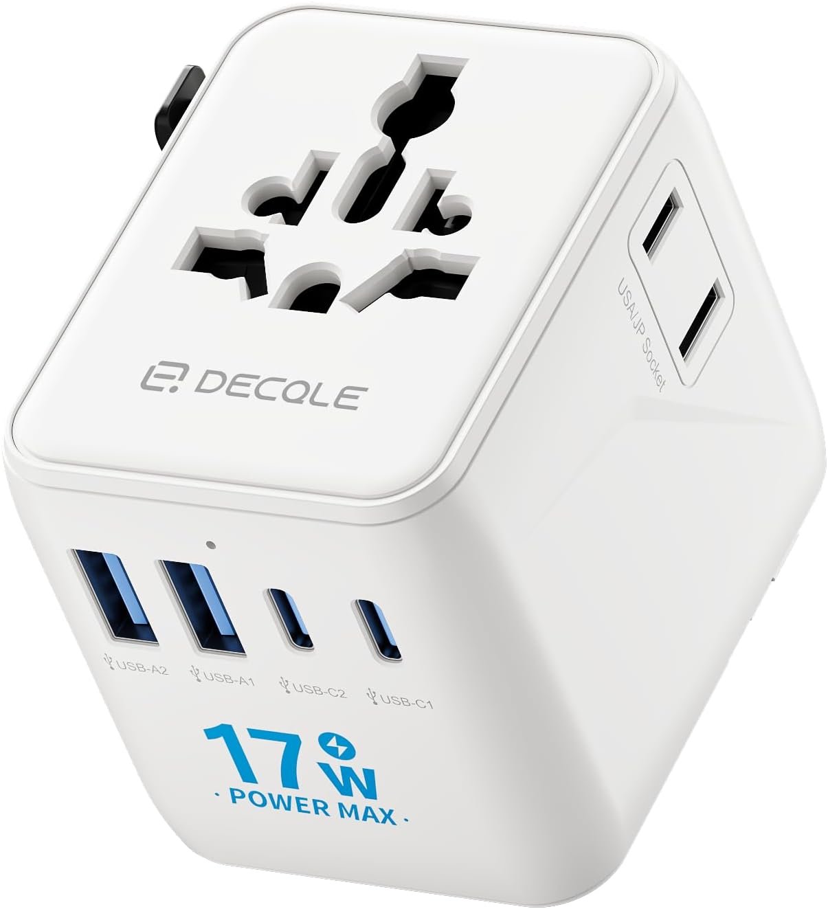 “Pro” Universal Travel Adapter 2 USB-C＆ 2 USB-A Cover 200+ Countries