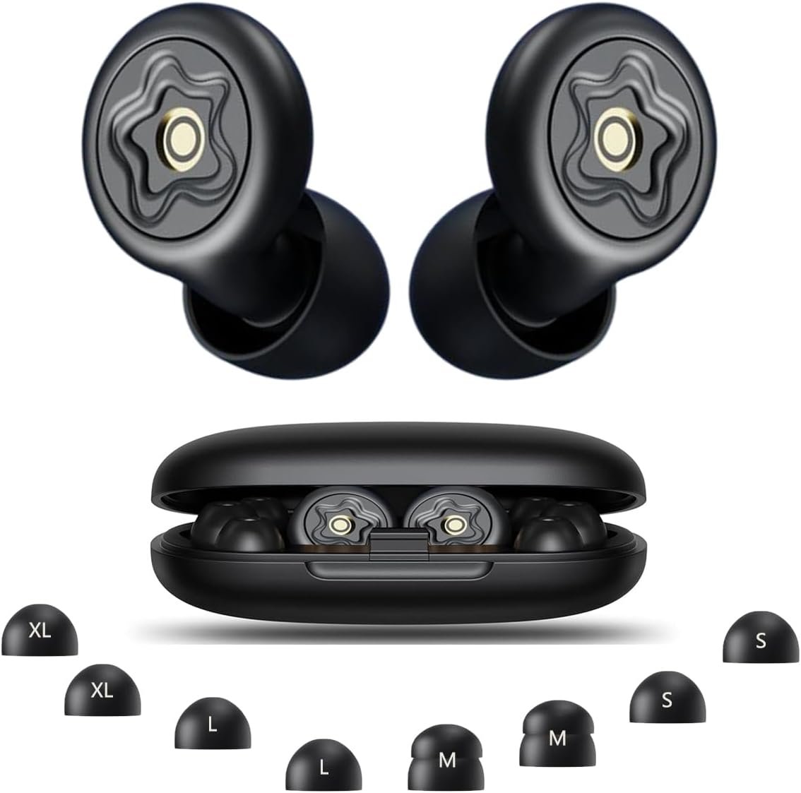 Ear Plugs for Sleeping Noise Cancelling, 50dB Reusable Silicone Earplugs for Side Sleepers, Hearing Protection Ear Plugs (Black)