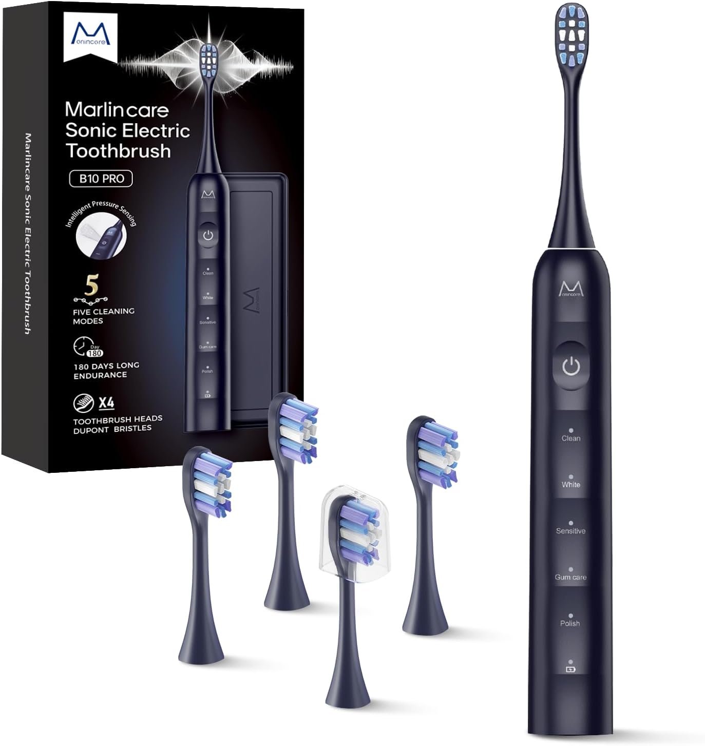 Electric Toothbrush for Adults, 180 Days Battery Life, Blue