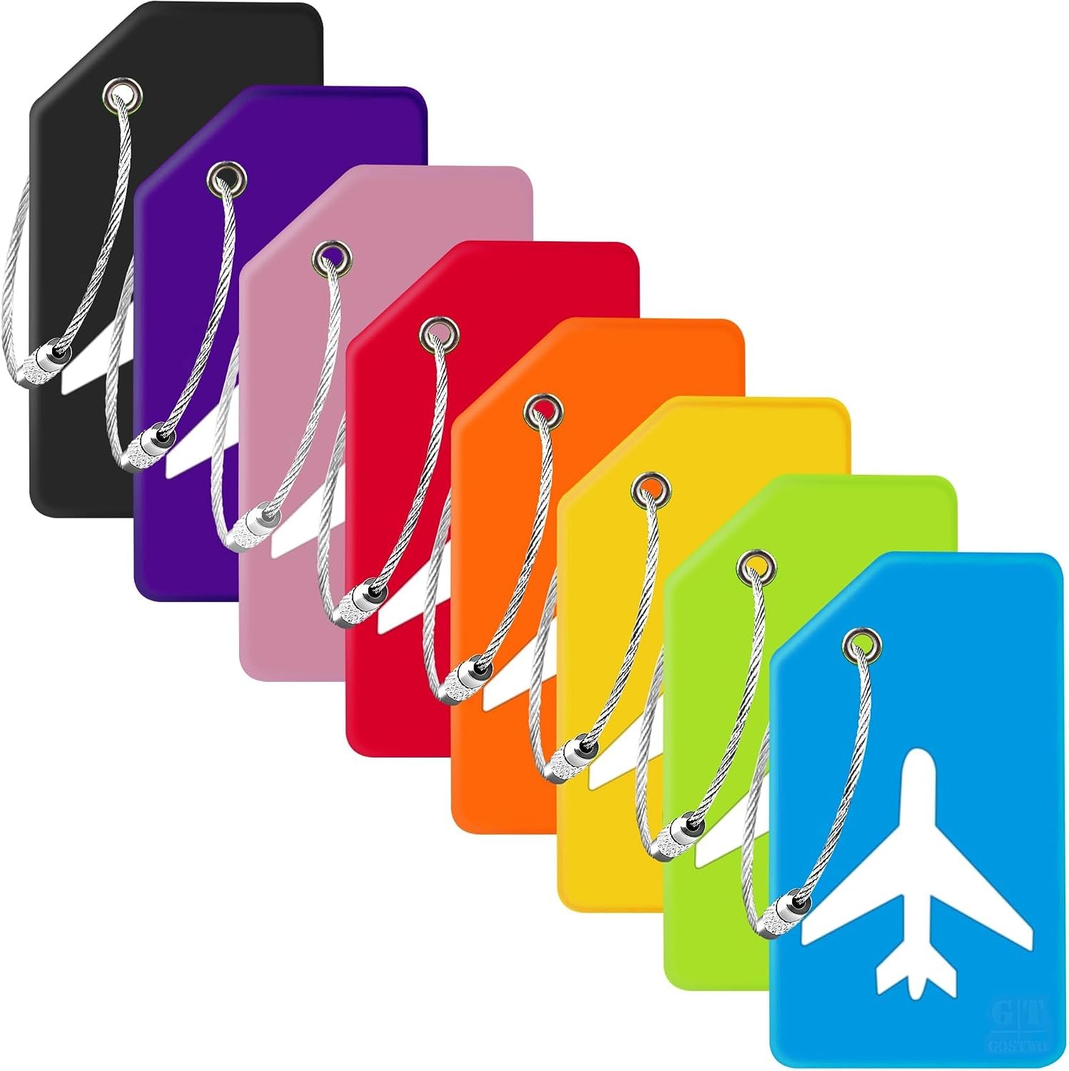 Gostwo 8 Pack Silicone Luggage Tags for Suitcases, Plane Travel Essentials