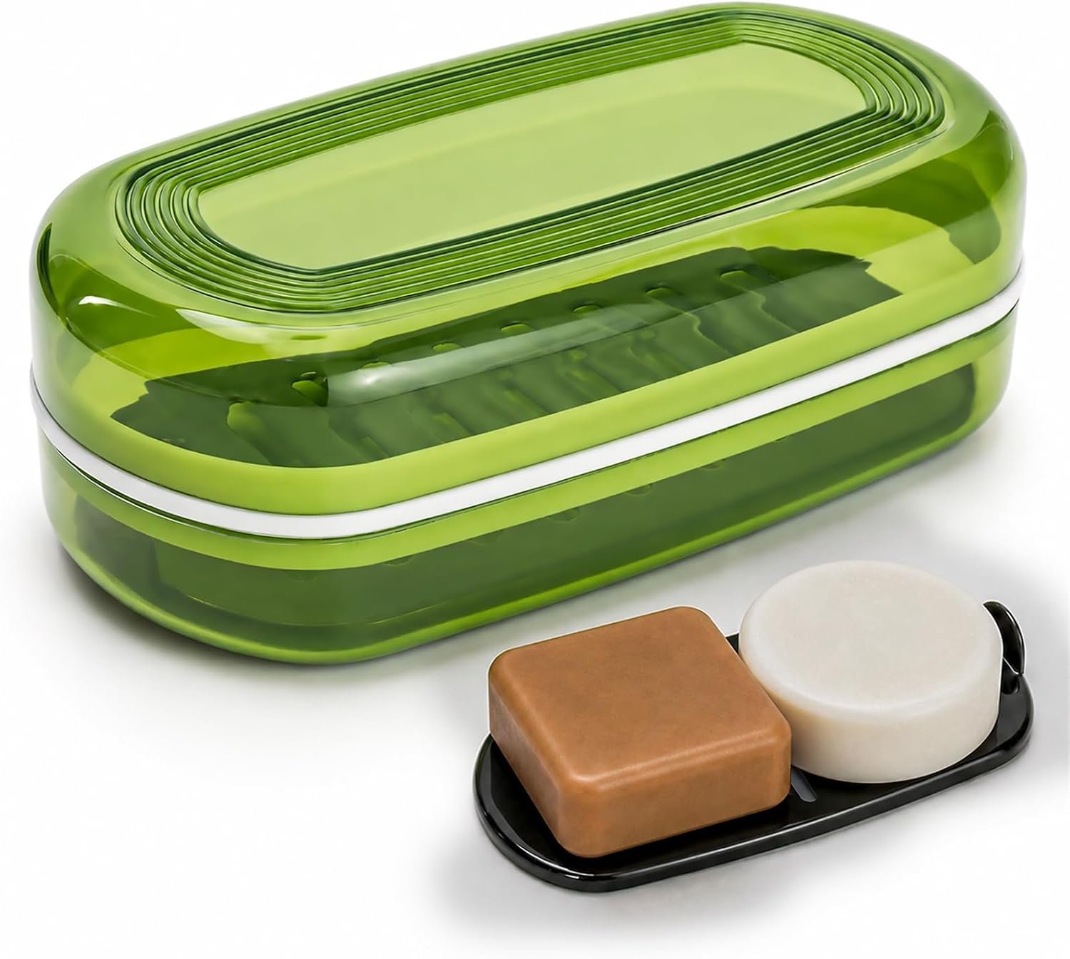 AIDIMMING Shampoo Bar Holder & Large Travel Soap Case with Drain Tray