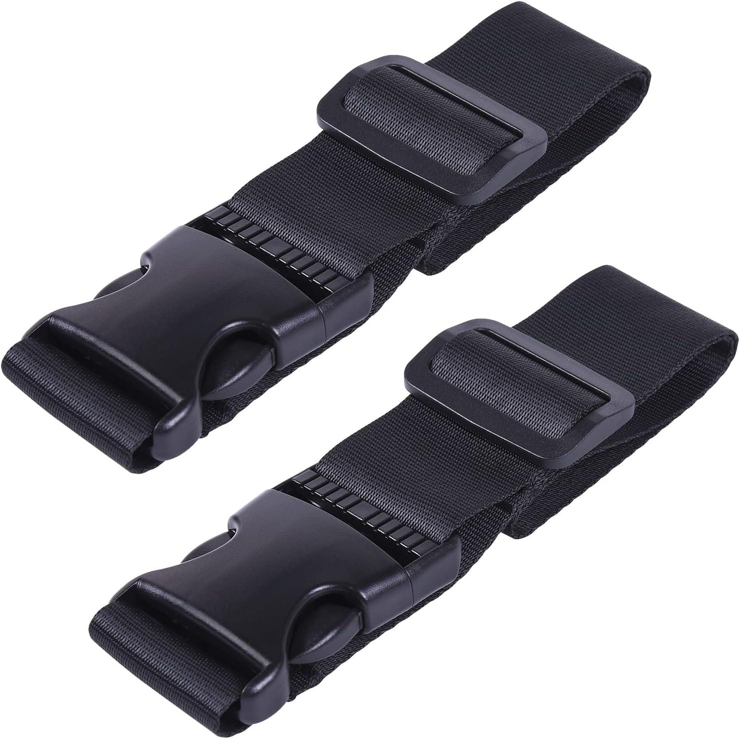Wisdompro 2 Pcs Add a Bag Luggage Strap, 31″ Luggage Connector Straps Black