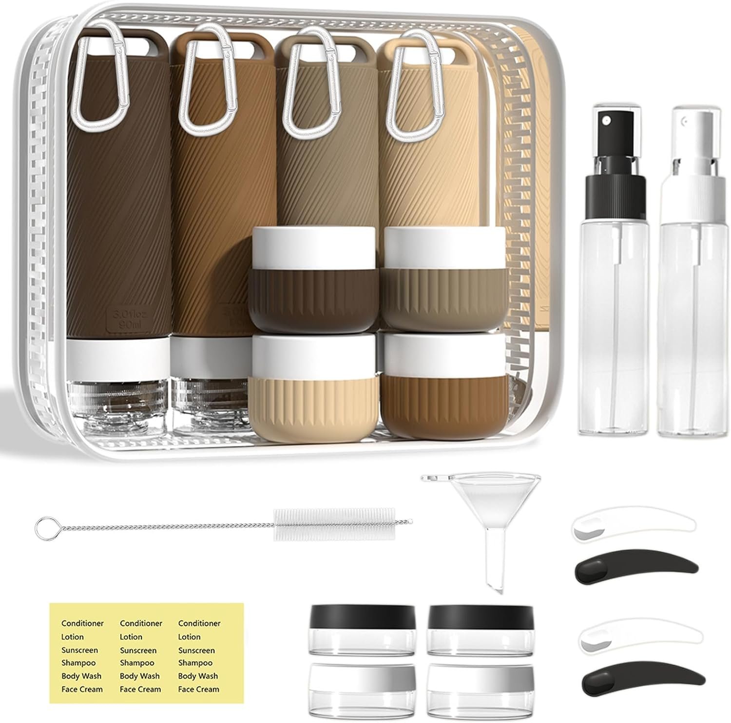 Travel Toiletry Containers 26Pcs Silicone Leakproof TSA Approved Set
