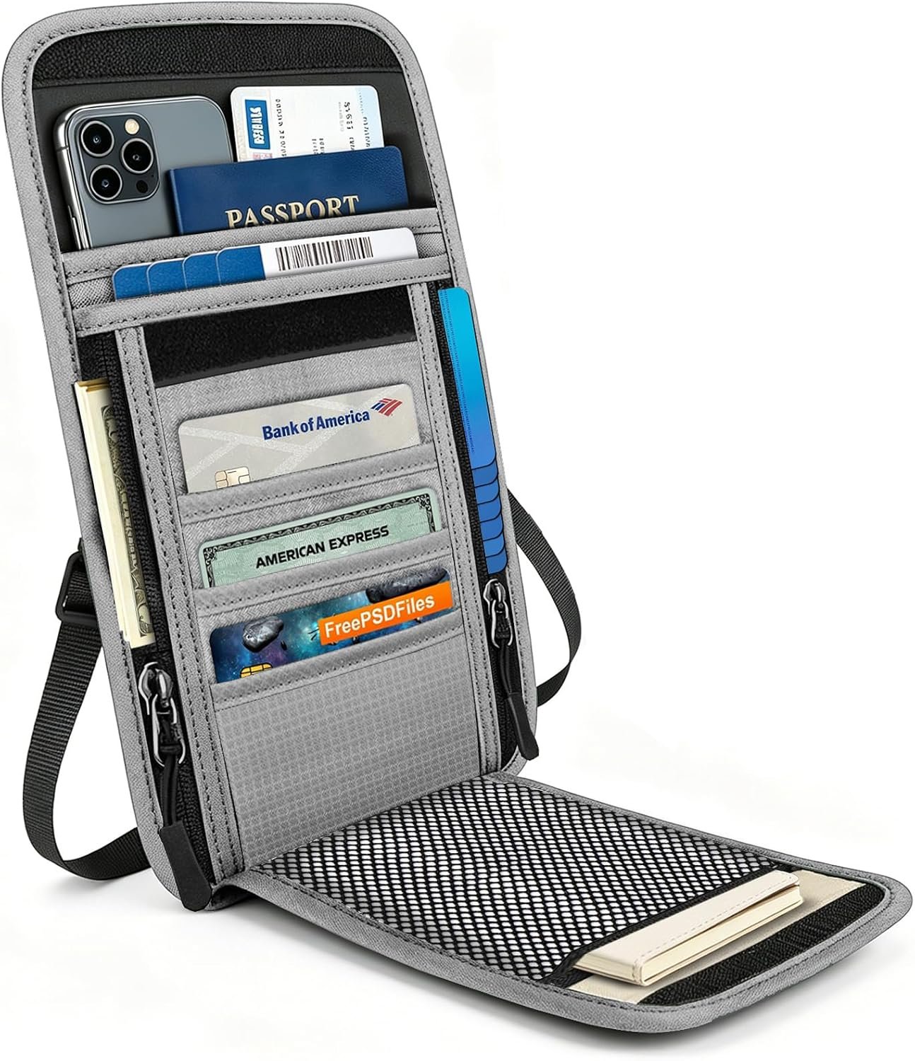 Neck Wallet Passport Holder for Travel-RFID Blocking Money Pouch