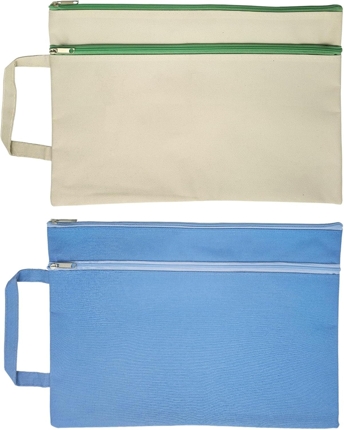 A4 Mesh Zipper Pouch, Waterproof File Bag with Handle,Foldable Document Organizer for School, Office, Travel – Durable Folder with Puzzle Project/Cross Stitch (2)
