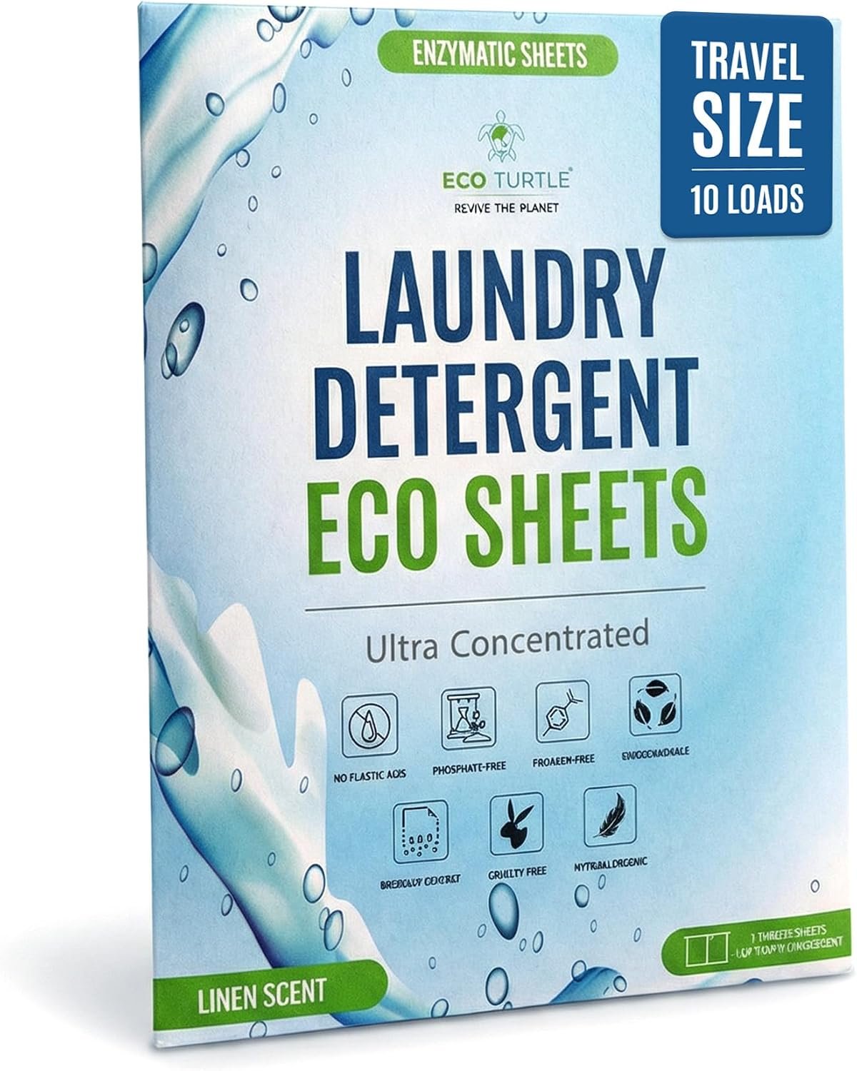 Eco-Friendly Travel Size Laundry Detergent Sheet 10 Load Ultra Concentrated