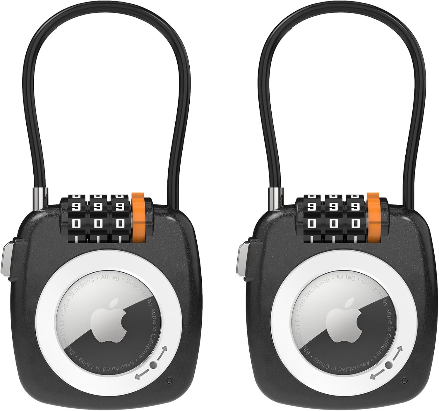 AirTag Holder for Luggage Lock, Compatible with Apple AirTag Case, Combination Lock Air Tag Holder for Kids, Car, Suitcase, Backpack Anti-Theft Travel Tracking, GPS Tracker Case, 2 Pack