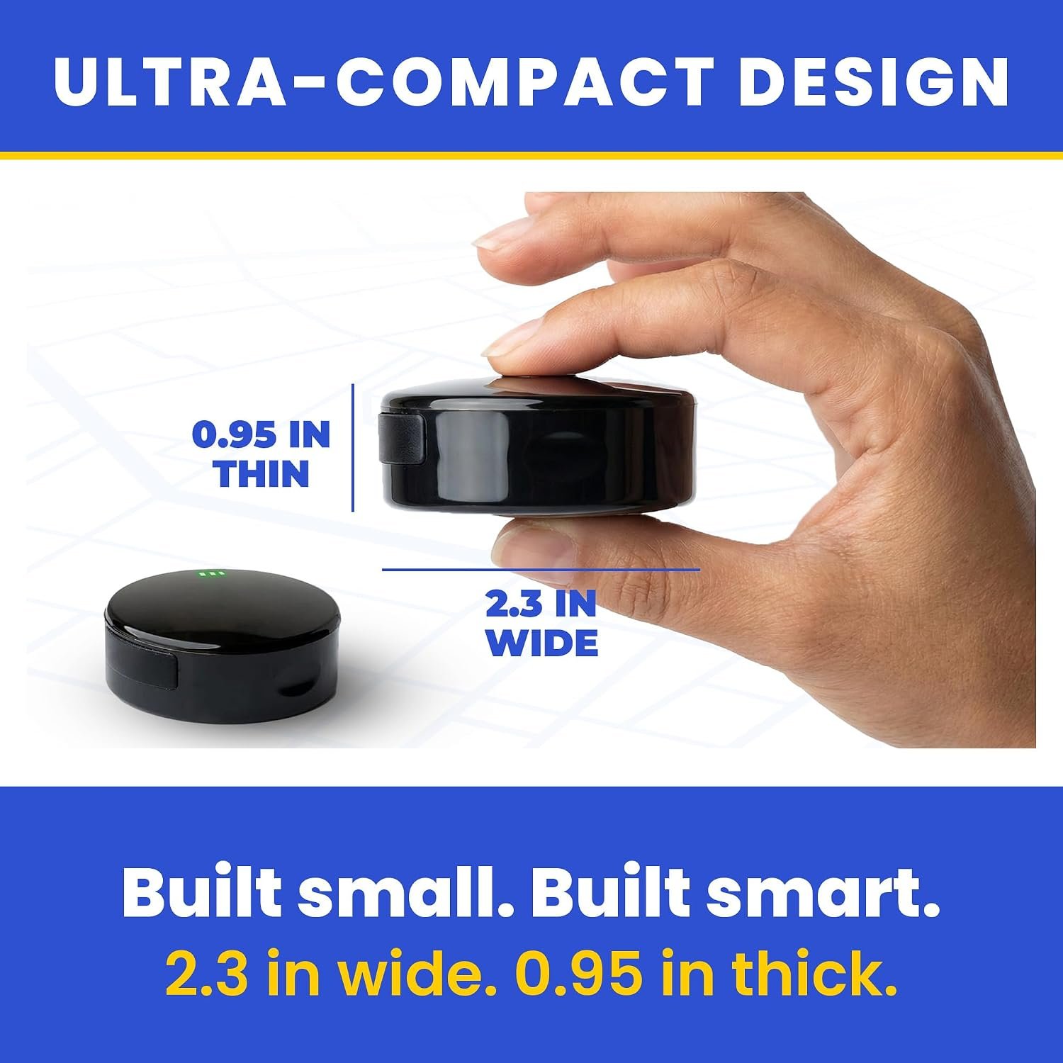 Tracker – Real-Time Mini GPS System. Hidden GPS Tracking Device for Cars, Trucks, Trailers, Assets & Fleet Vehicles. Waterproof Portable GPS Tracker with Magnet & Long Battery.