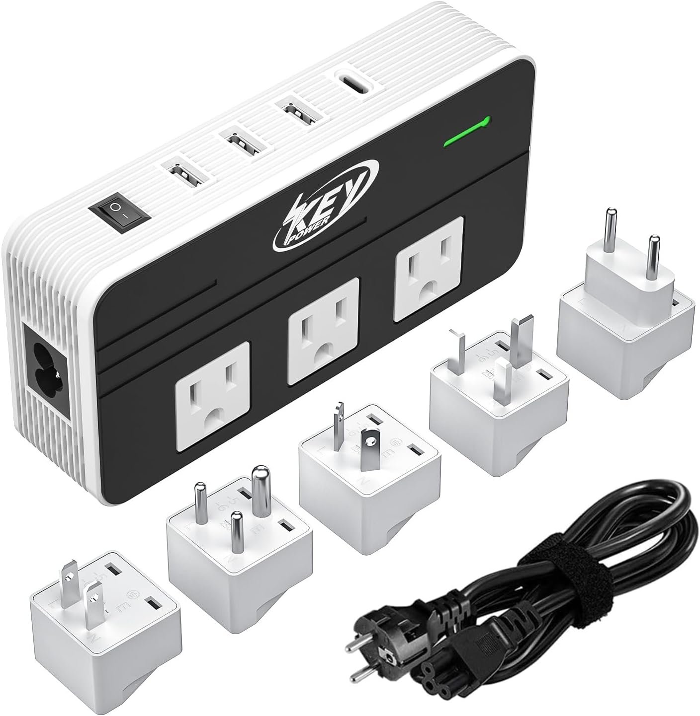 Key Power 230-Watt Step Down 220V to 110V Voltage Converter