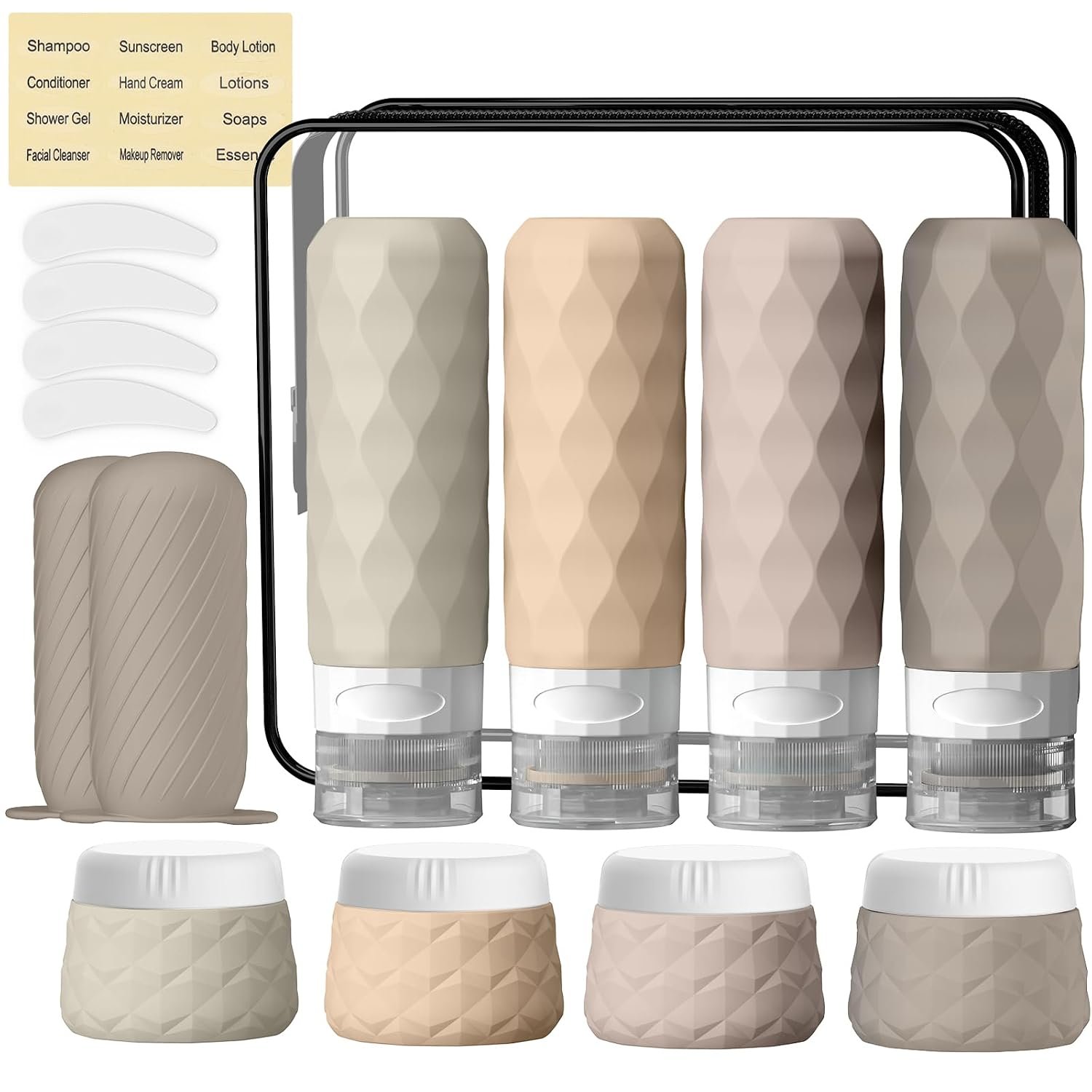 Silevoler 16Pack Travel Bottles for Toiletries, Bottles, Jars, and Covers