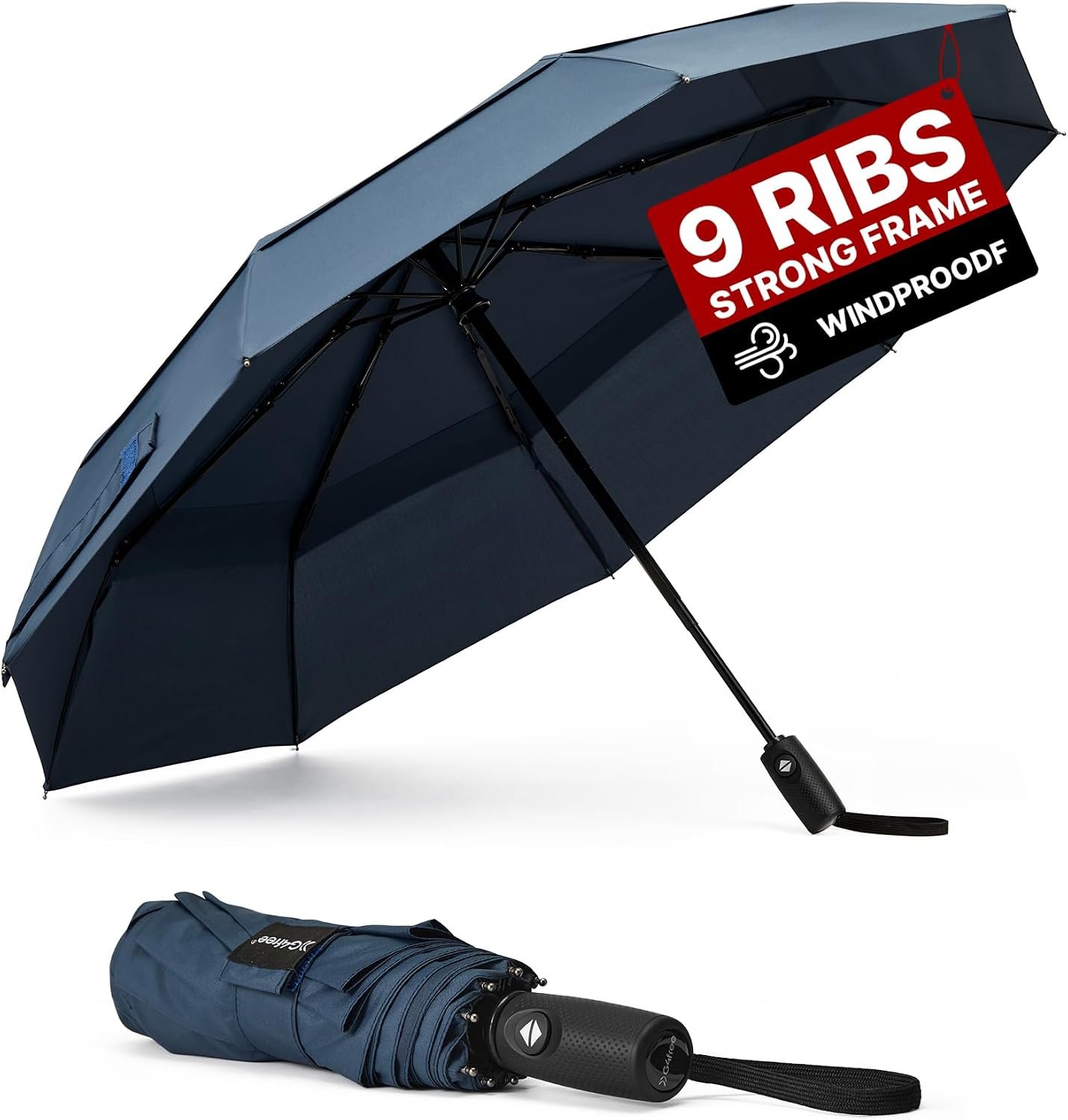 G4Free 42 Inch Travel Umbrella, Compact Vented Windproof Umbrella for Rain