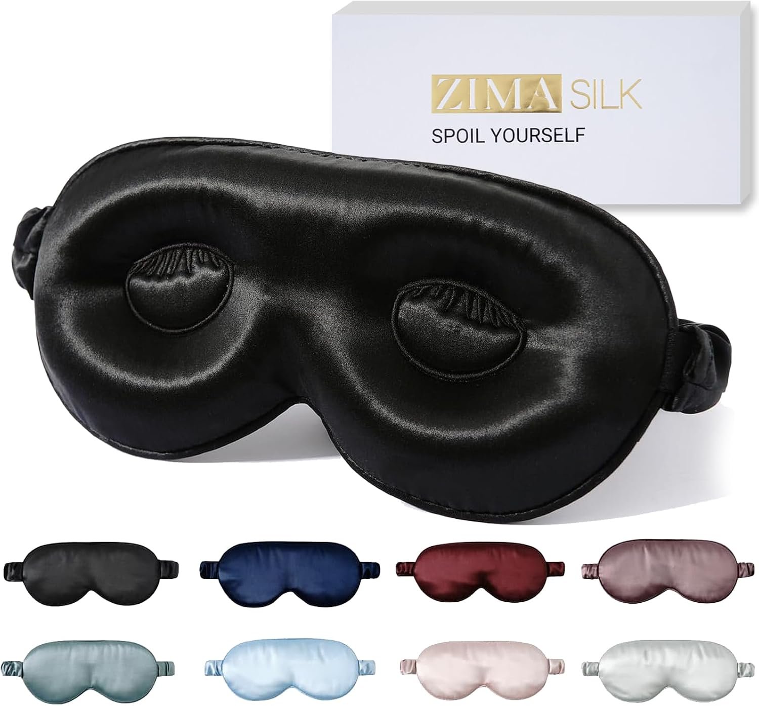 ZIMASILK Adjustable 22 Momme 100% Pure Mulberry Silk Sleep Mask