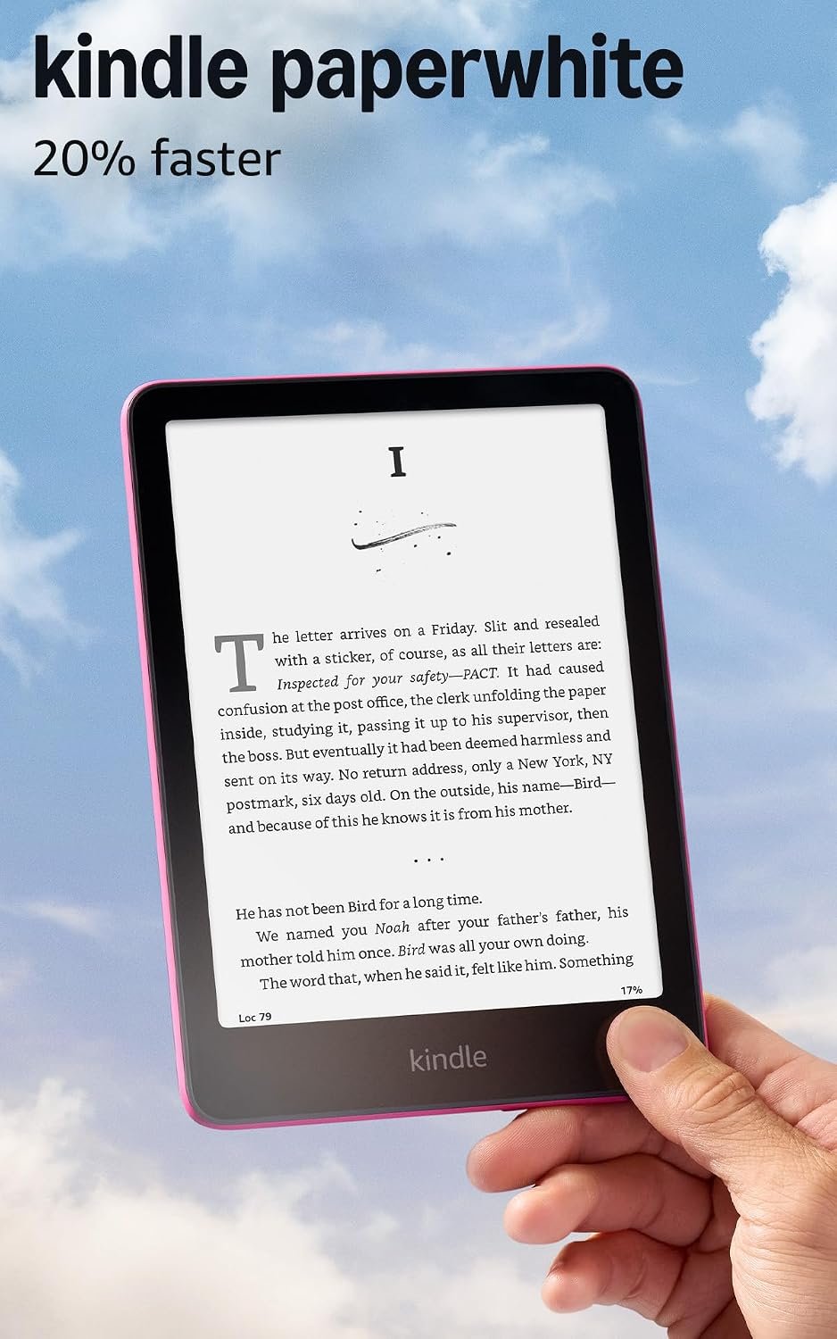 Amazon Kindle Paperwhite 16GB (newest model) – 20% faster, with new 7″ glare-free display and weeks of battery life – Raspberry