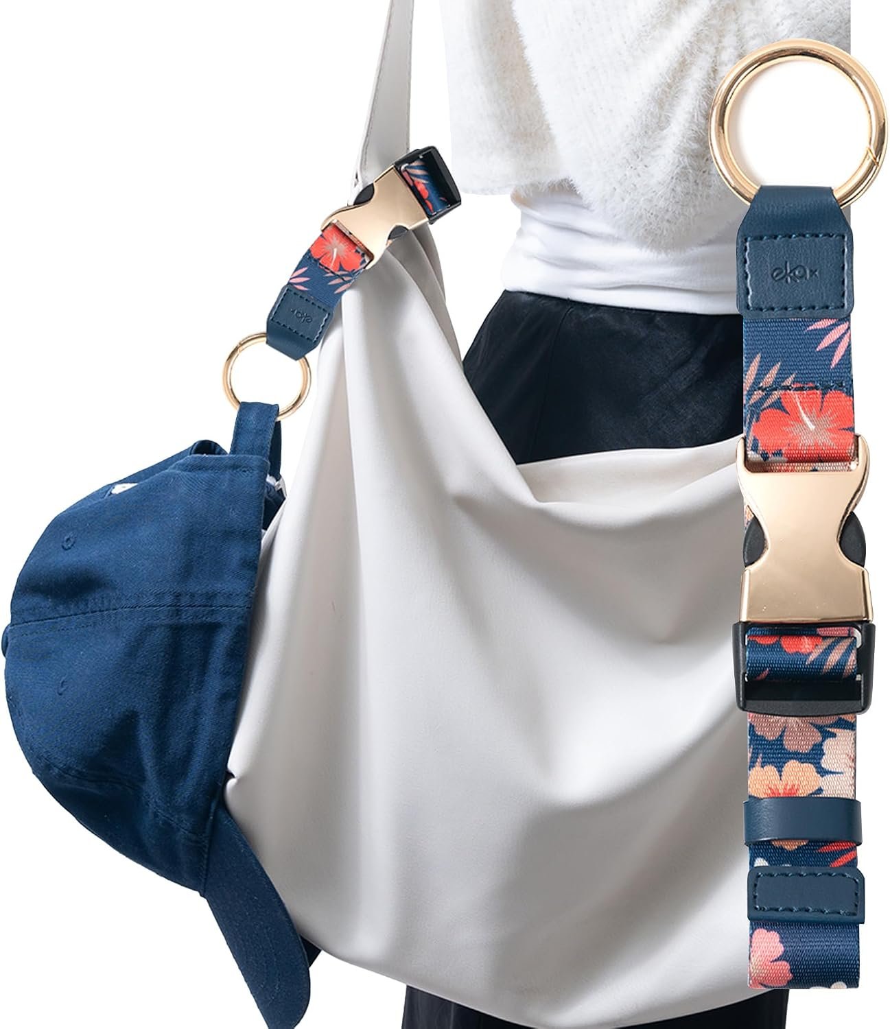 Add-a-Bag Luggage Strap, Adjustable Travel Carry Strap with Ring Hooks & Buckle, Heavy-Duty Bag Holder & Jacket Gripper, Luggage Straps/Luggage Belt, Travel Clip for Carry-On Suitcase & Backpack