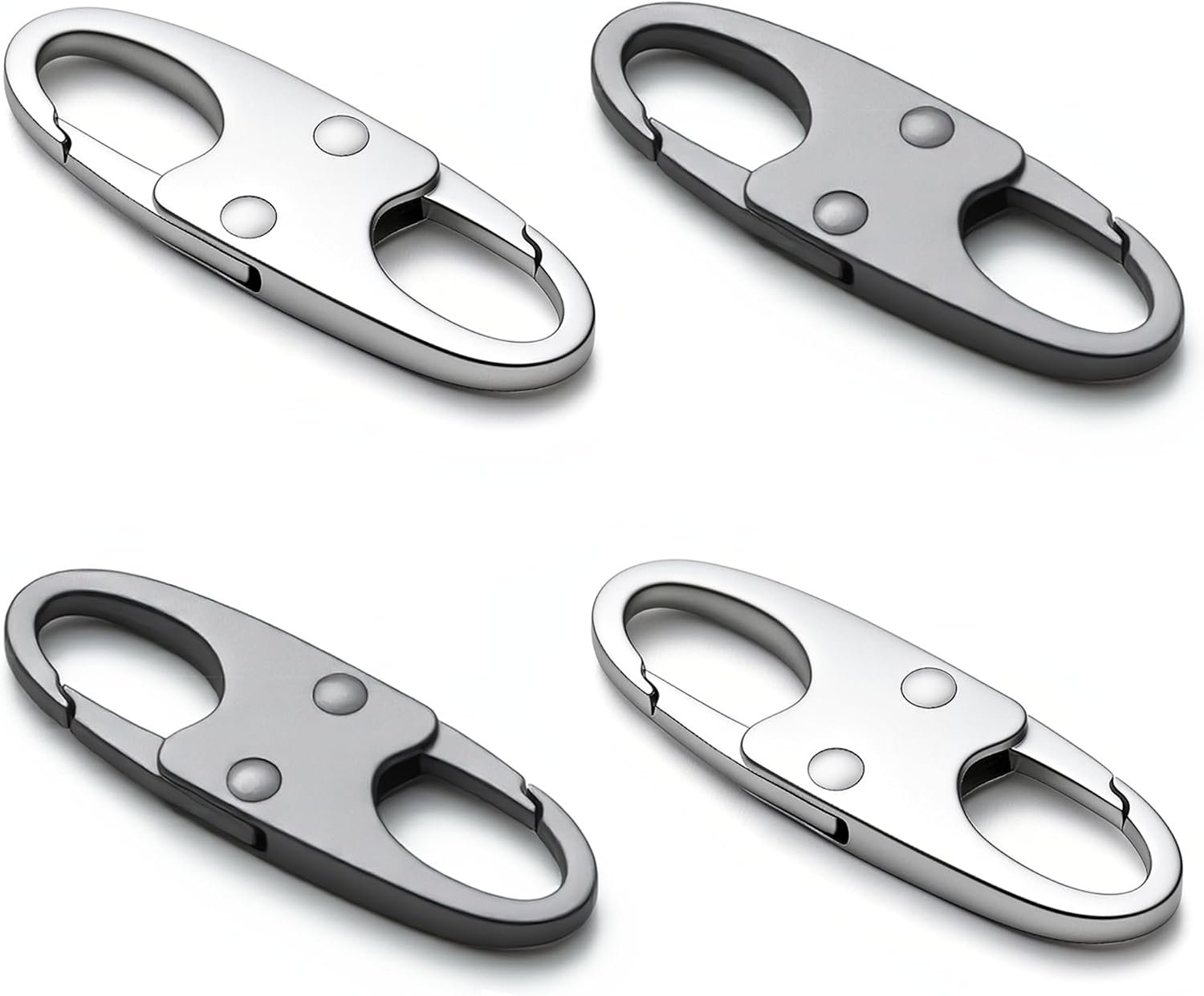 zelin Anti Theft Zipper Clips, Travel Essentials, Carabiner, 2Grey 2Silver
