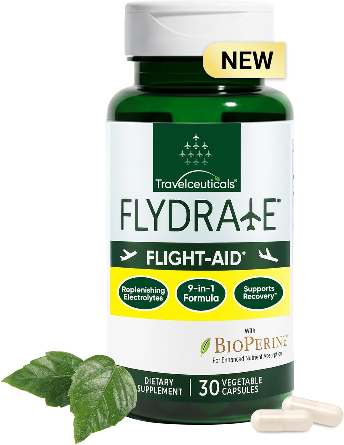 Replenishing Electrolyte Capsules for Travel, Jet Lag, Fatigue & Recovery