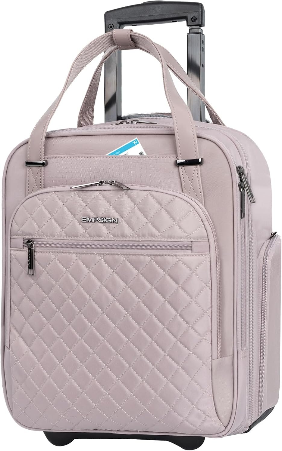 EMPSIGN Underseat Carry On Wheeled 16″ Bag with Wheels, Dusty Pink