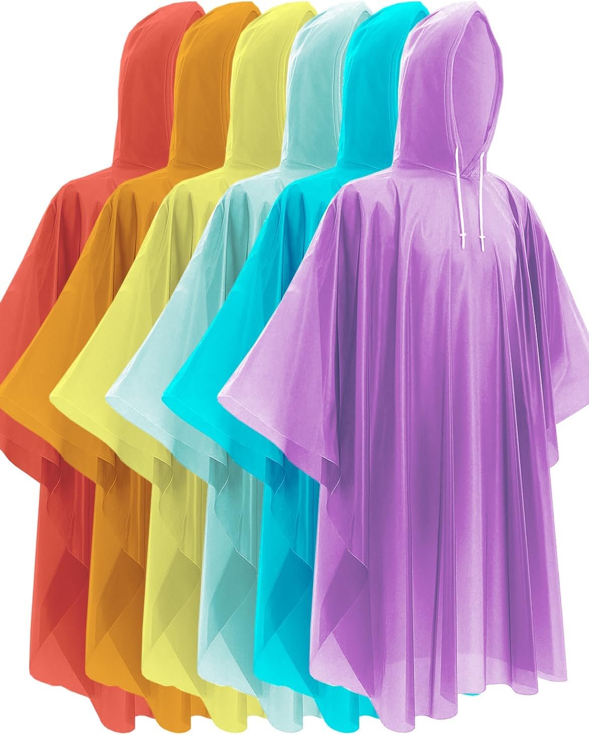 Hitituto Rain Ponchos for Adults – Extra Long Emergency Poncho with Hood, 6/12/24 Family Pack Raincoat, Home Survival Kits