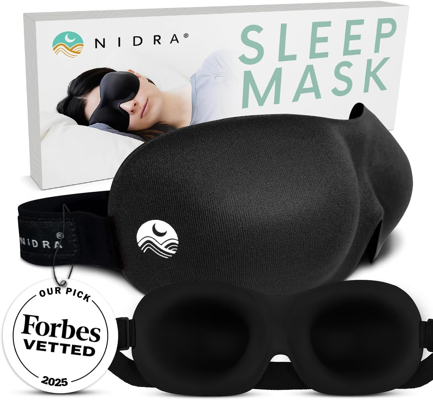 Nidra Contoured Sleep Mask – Black, Standard Size