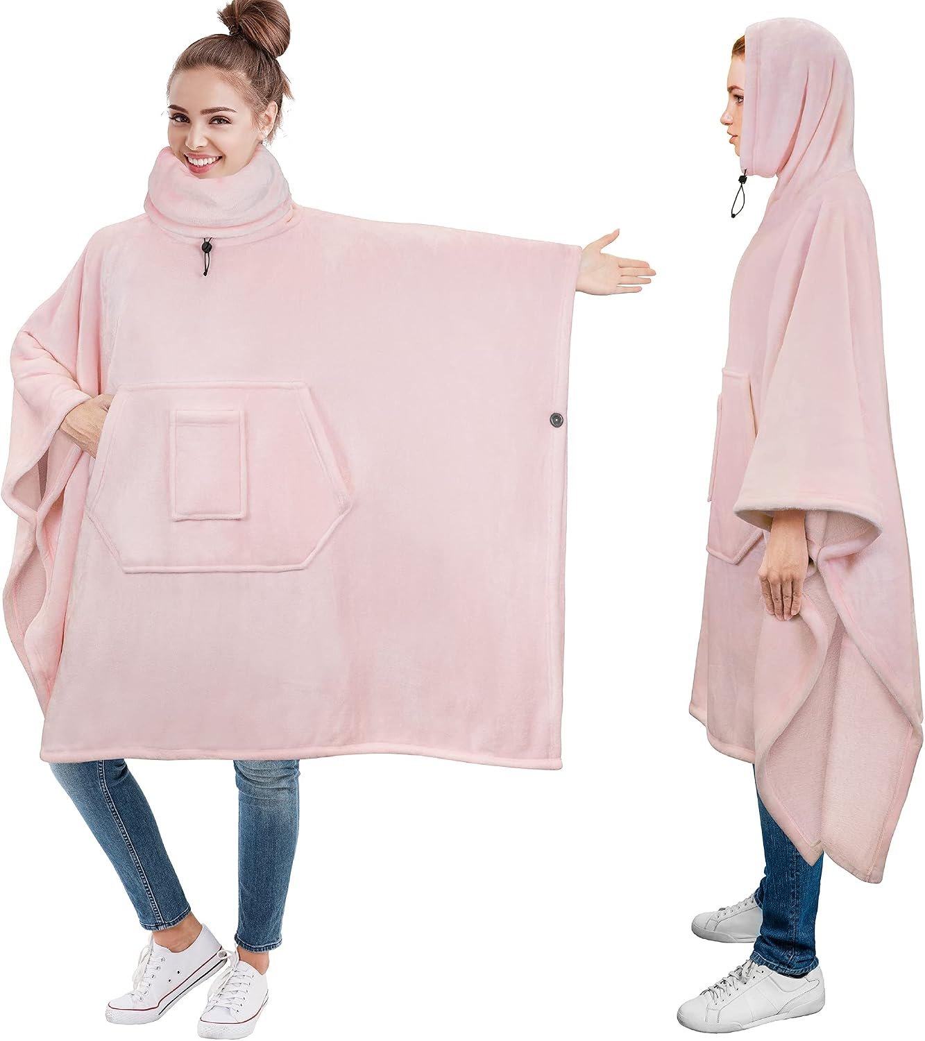 PAVILIA Wearable Blanket Poncho for Women Men, Oversized Hoodie Sweatshirt