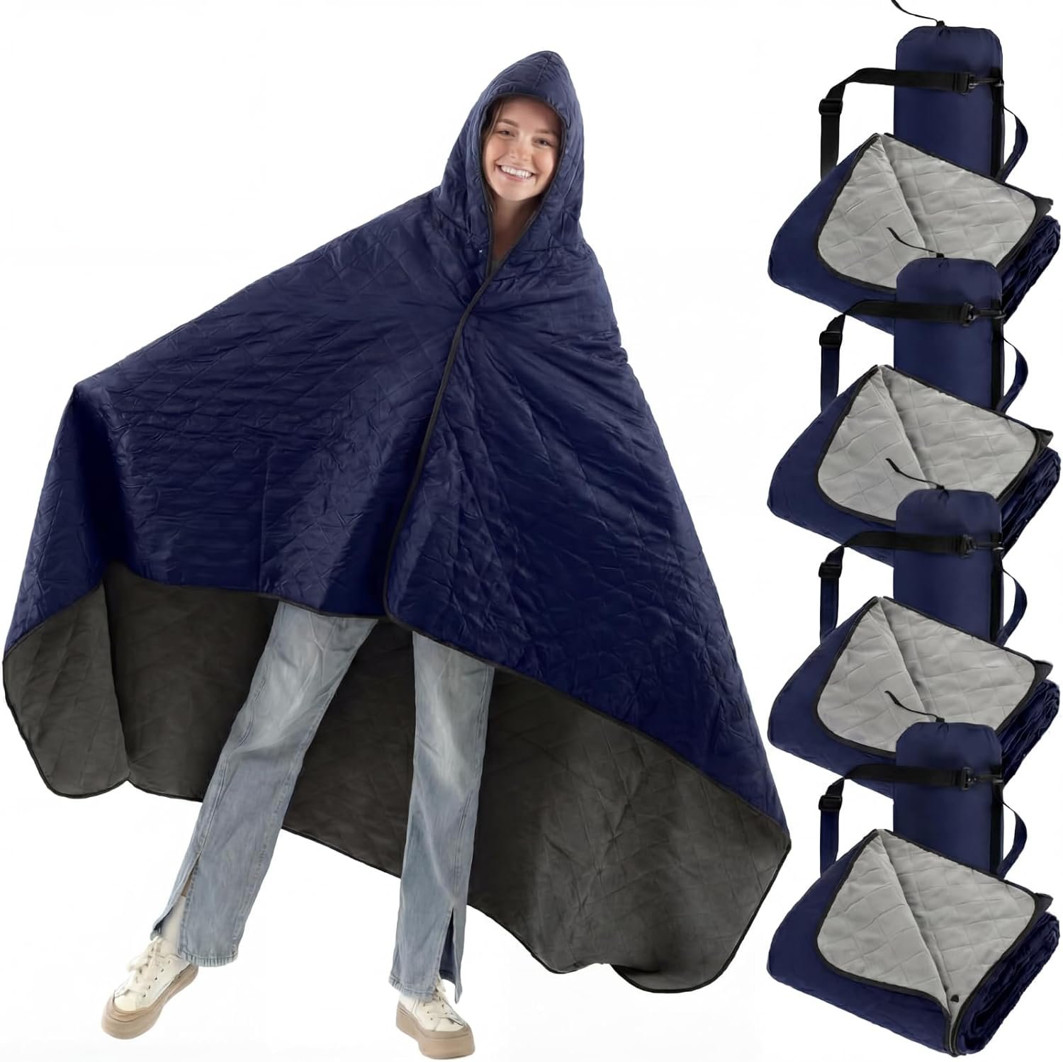 Fanfanwin 4 Pack Waterproof Fleece Stadium Blankets Foldable
