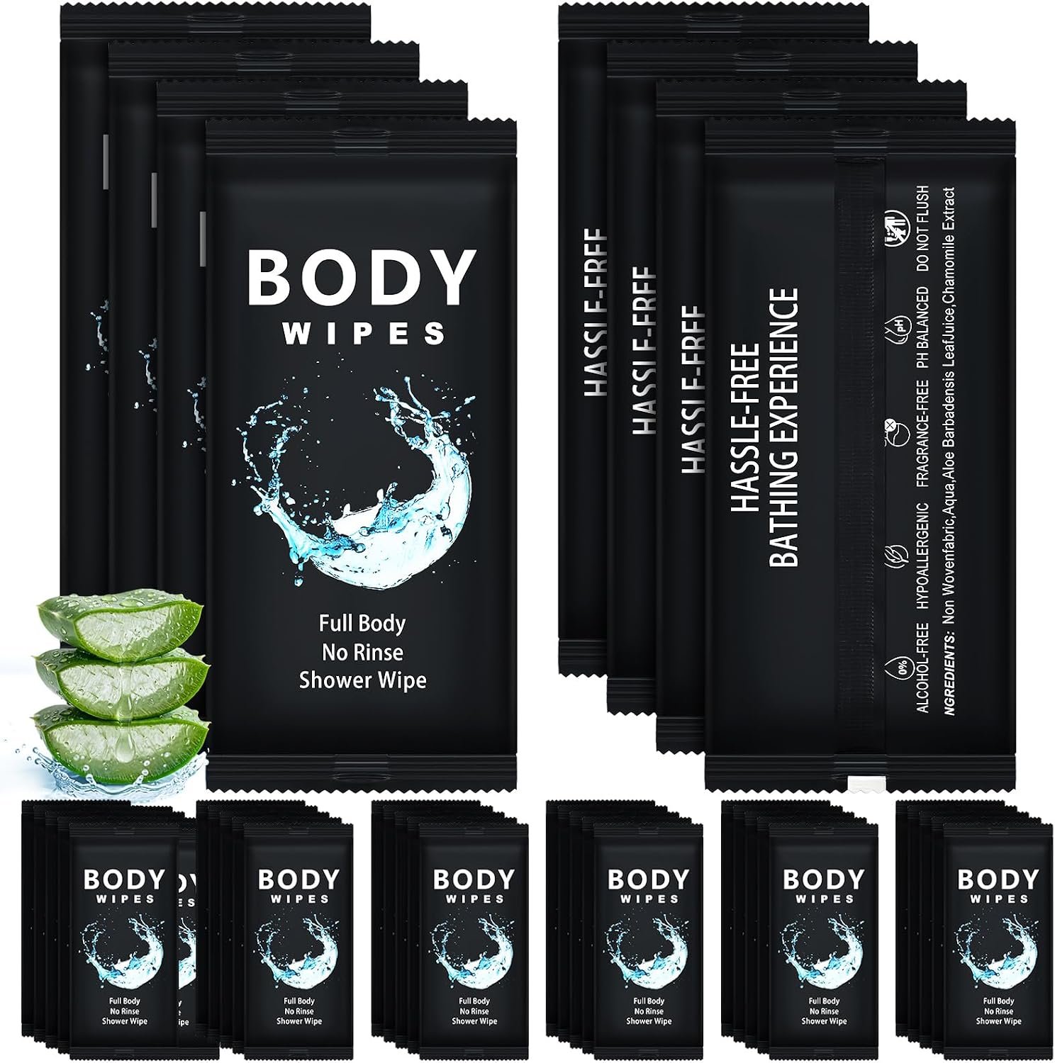 Treela 300 Pcs Large Body Wipes Bulk Deodorant, 7.09″ X 9.84″, Black
